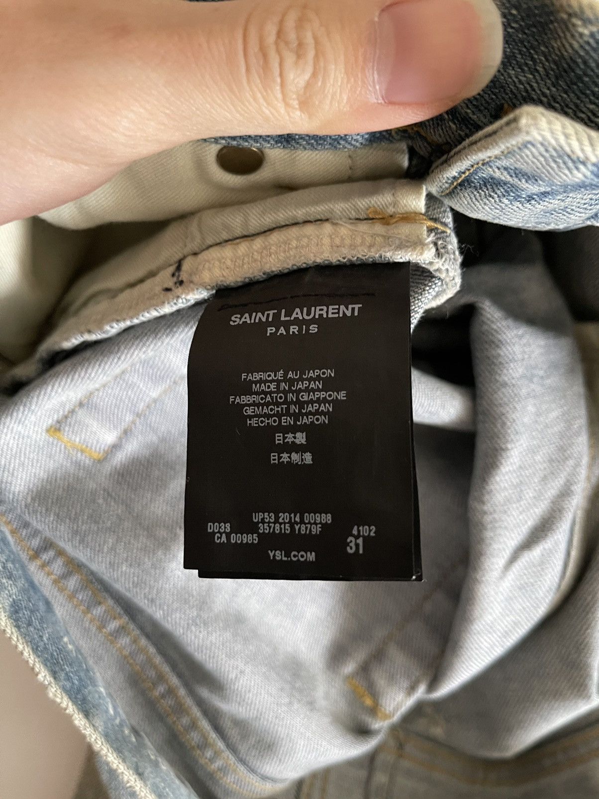 Saint Laurent Paris SLP 14AW Distressed Jeans Size US 31 - 4 Thumbnail