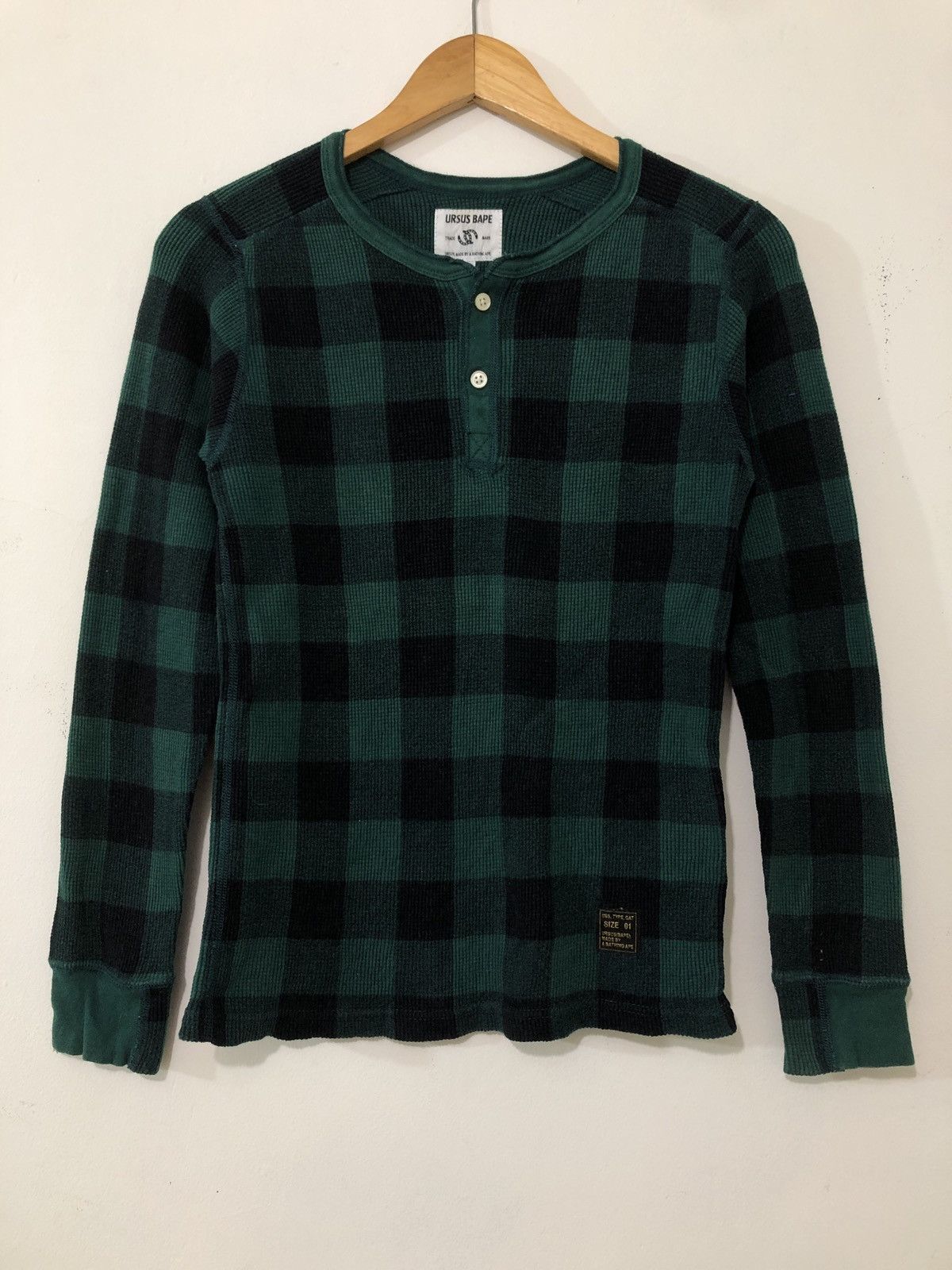 Bape Bape Ursus Plaid Thermal Long Sleeve Size US S / EU 44-46 / 1 - 1 Thumbnail