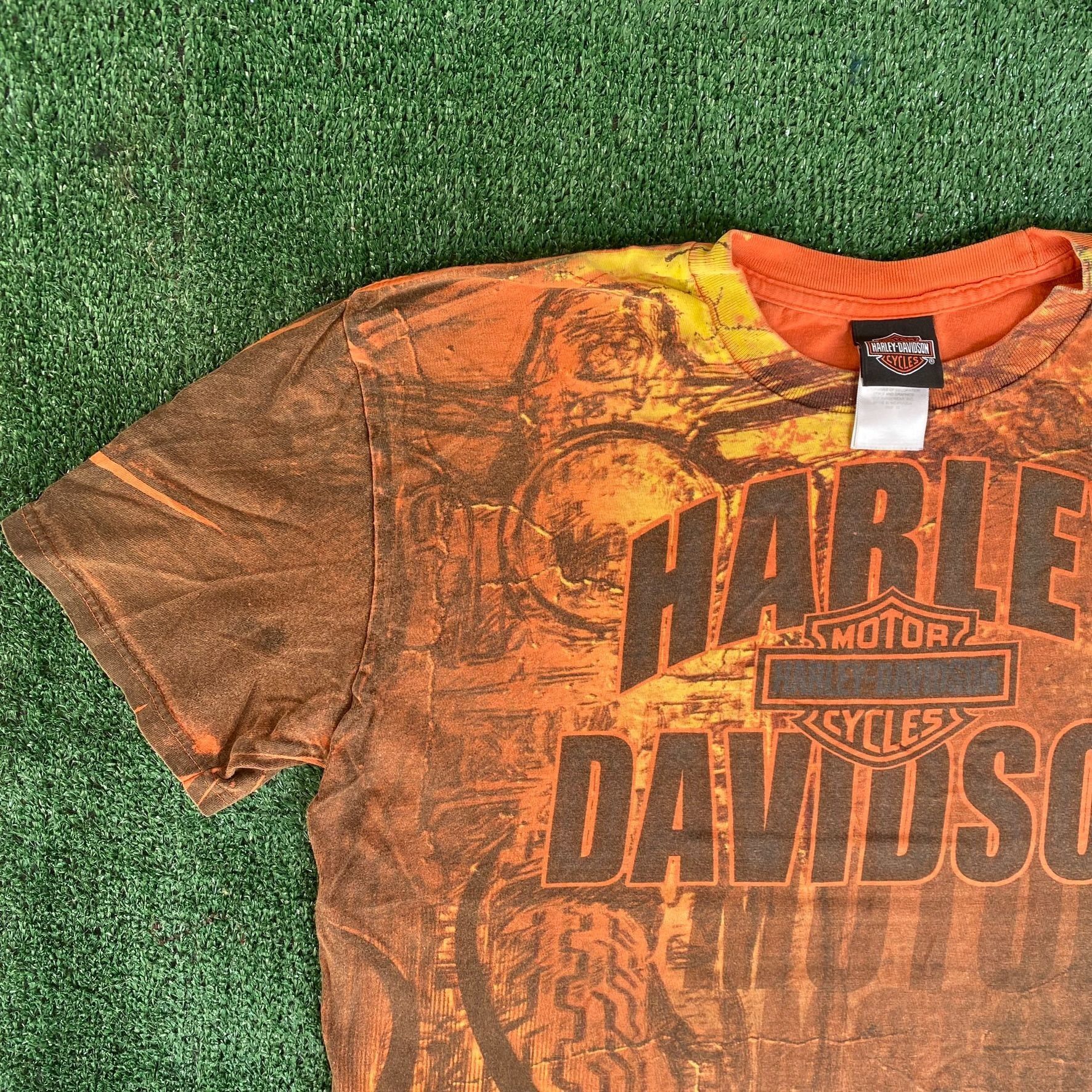 Harley Davidson Vintage Y2K Harley Davidson Shirt Punk Biker Tribal AOP Tee Size US XL / EU 56 / 4 - 2 Thumbnail