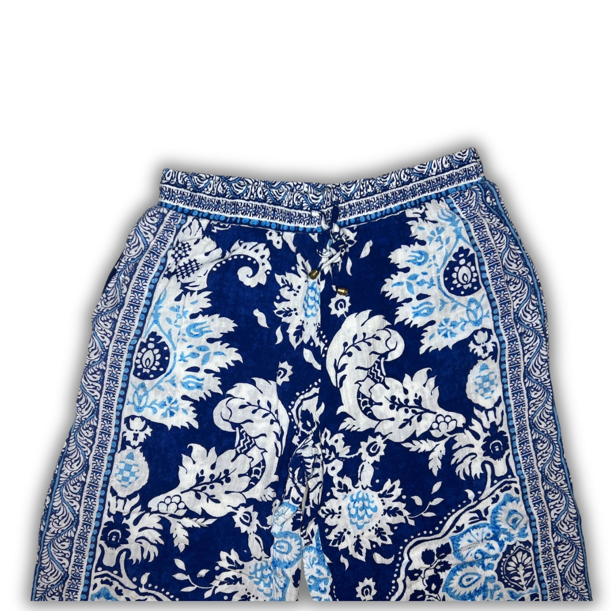 Rachel Zoe Rachel Zoe Floral Boho Blue Print Pants Size S With Drawstri Size 26" / US 2 / IT 38 - 4 Thumbnail