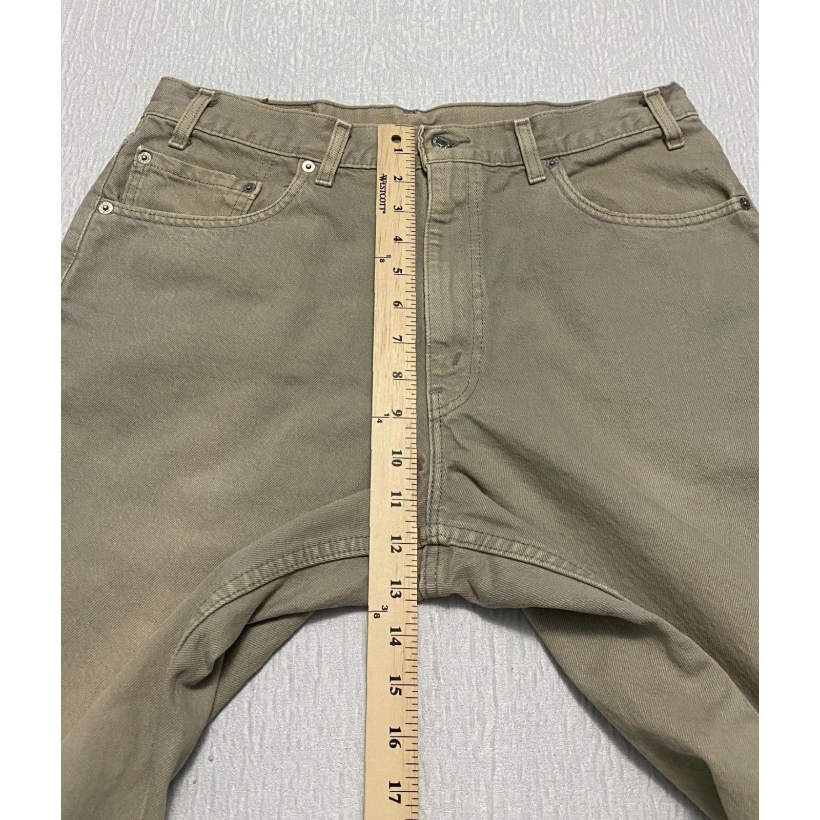 Levi's VINTAGE Levi's 550 Jeans Relaxed Fit Men's 34×31 Denim Beige 5-Pocket USA Straight Size US 34 / EU 50 - 4 Thumbnail
