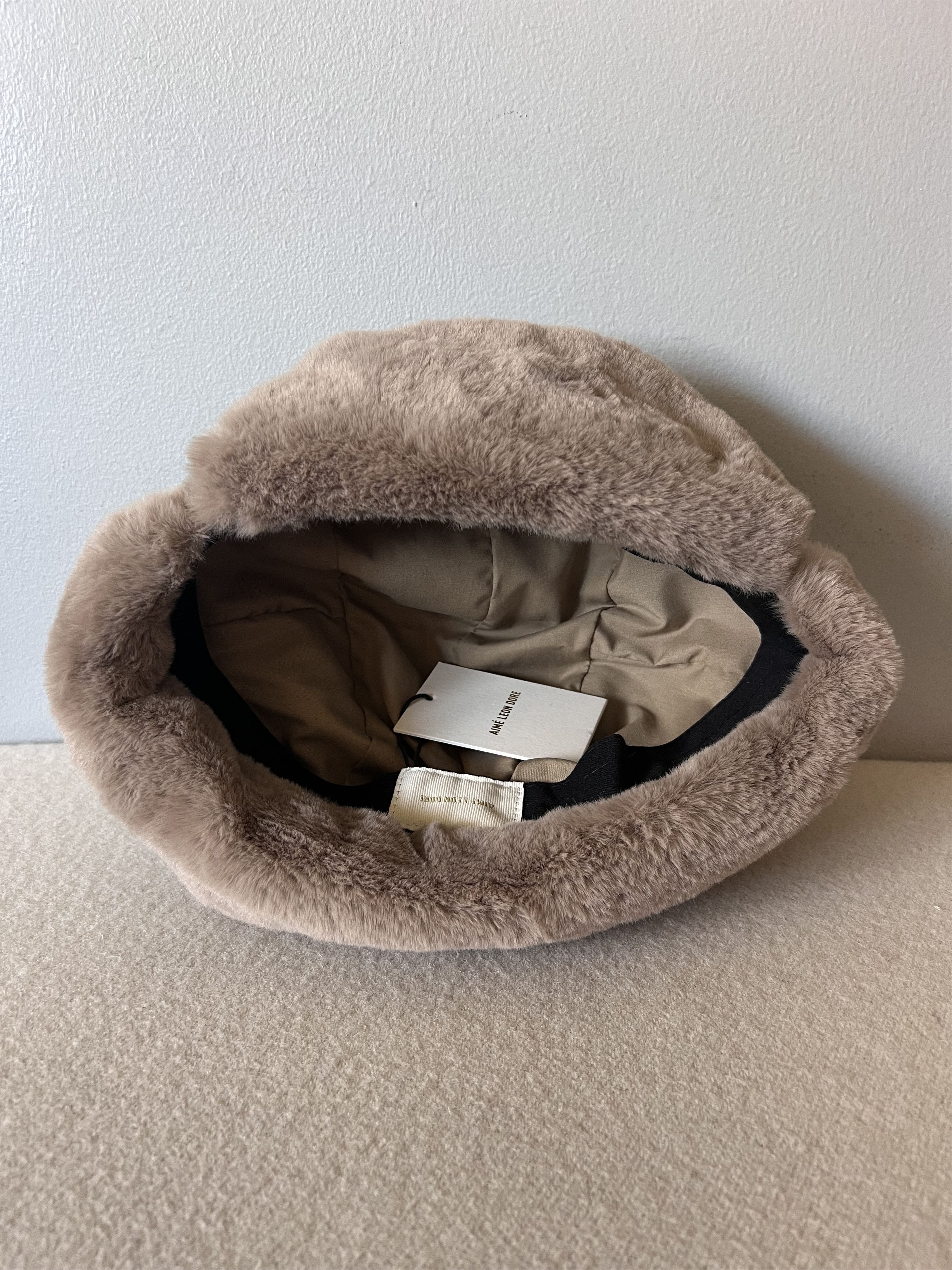 Aime Leon Dore Aime Leon Dore Fur Earflap Hat in Oatmeal Size ONE SIZE - 6 Thumbnail
