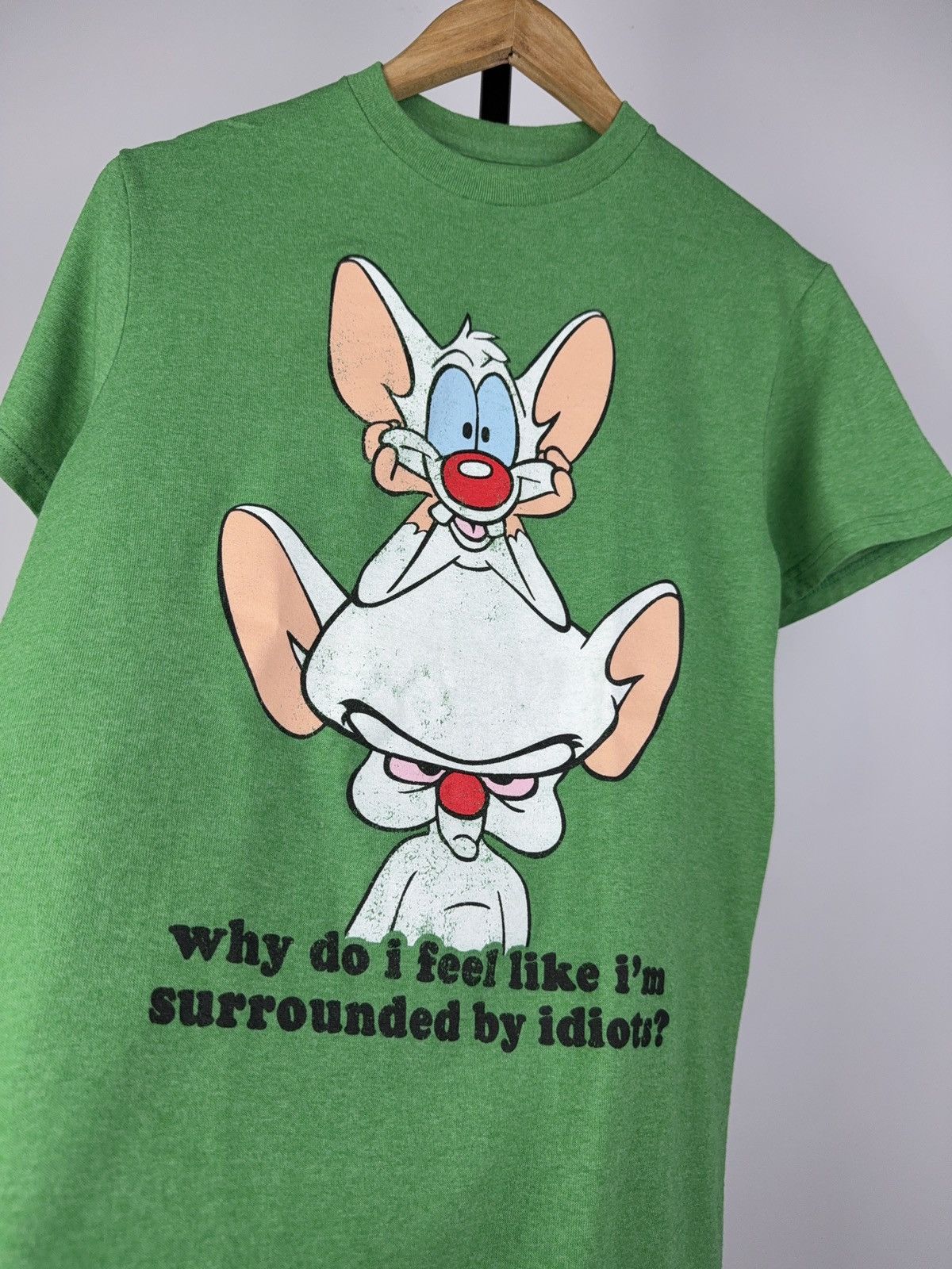 Cartoon Network × Vintage Vintage 00s Pinky And The Brain HUMOR Print Y2K T Shirt Size US S / EU 44-46 / 1 - 2 Thumbnail