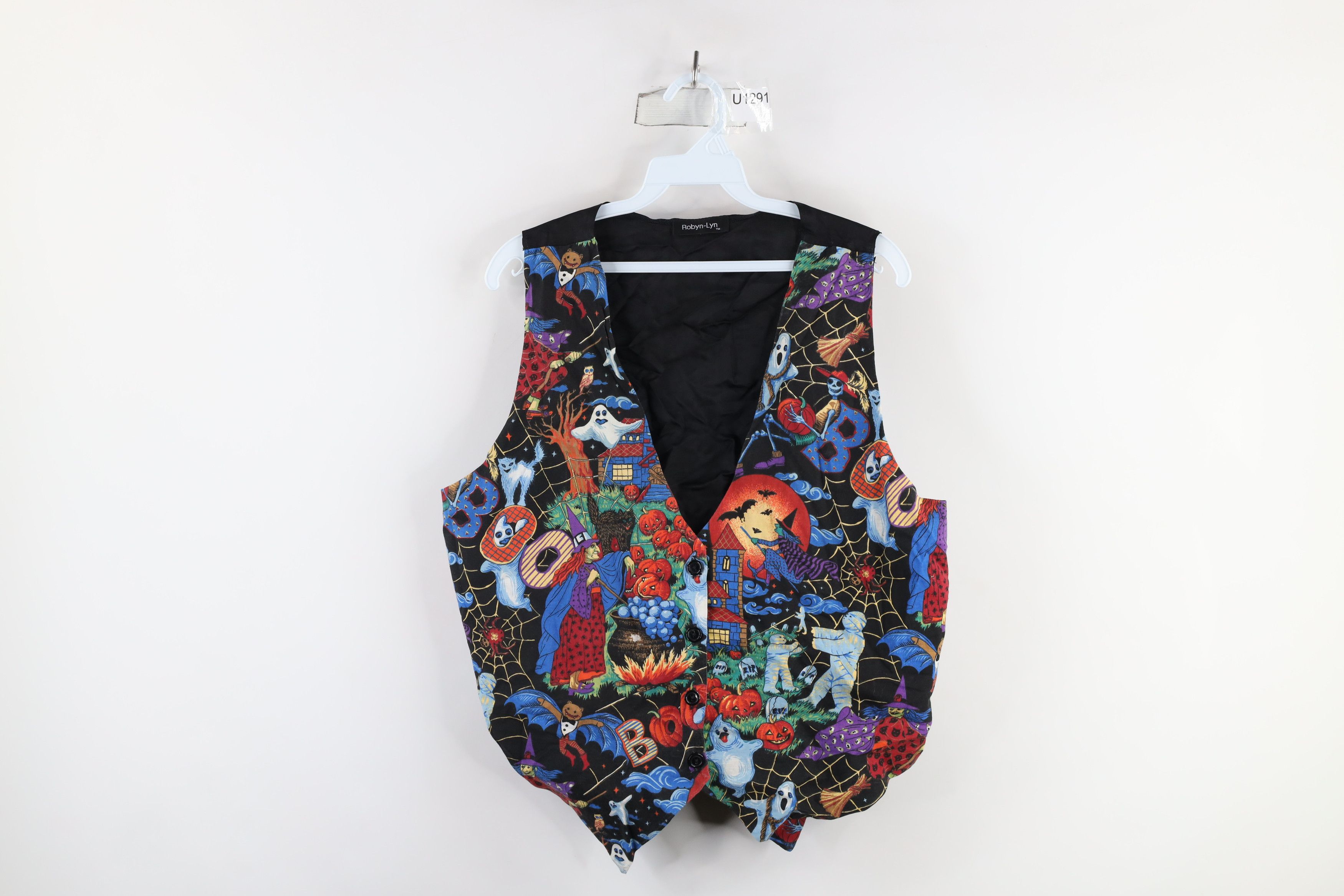 Vintage Vintage 90s Streetwear Tie Back Button Vest Jacket USA Size L / US 10 / IT 46 - 1 Thumbnail