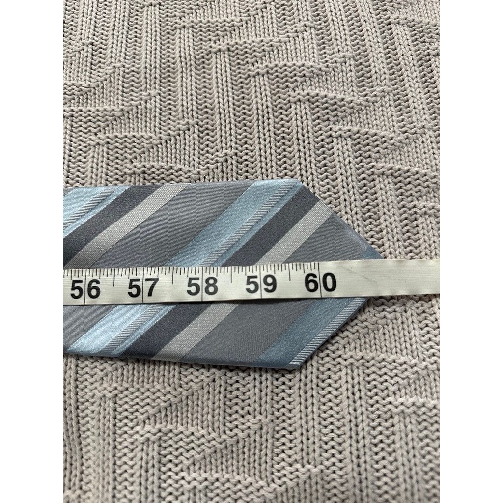 Calvin Klein Calvin Klein silver striped silk tie Size ONE SIZE - 4 Thumbnail