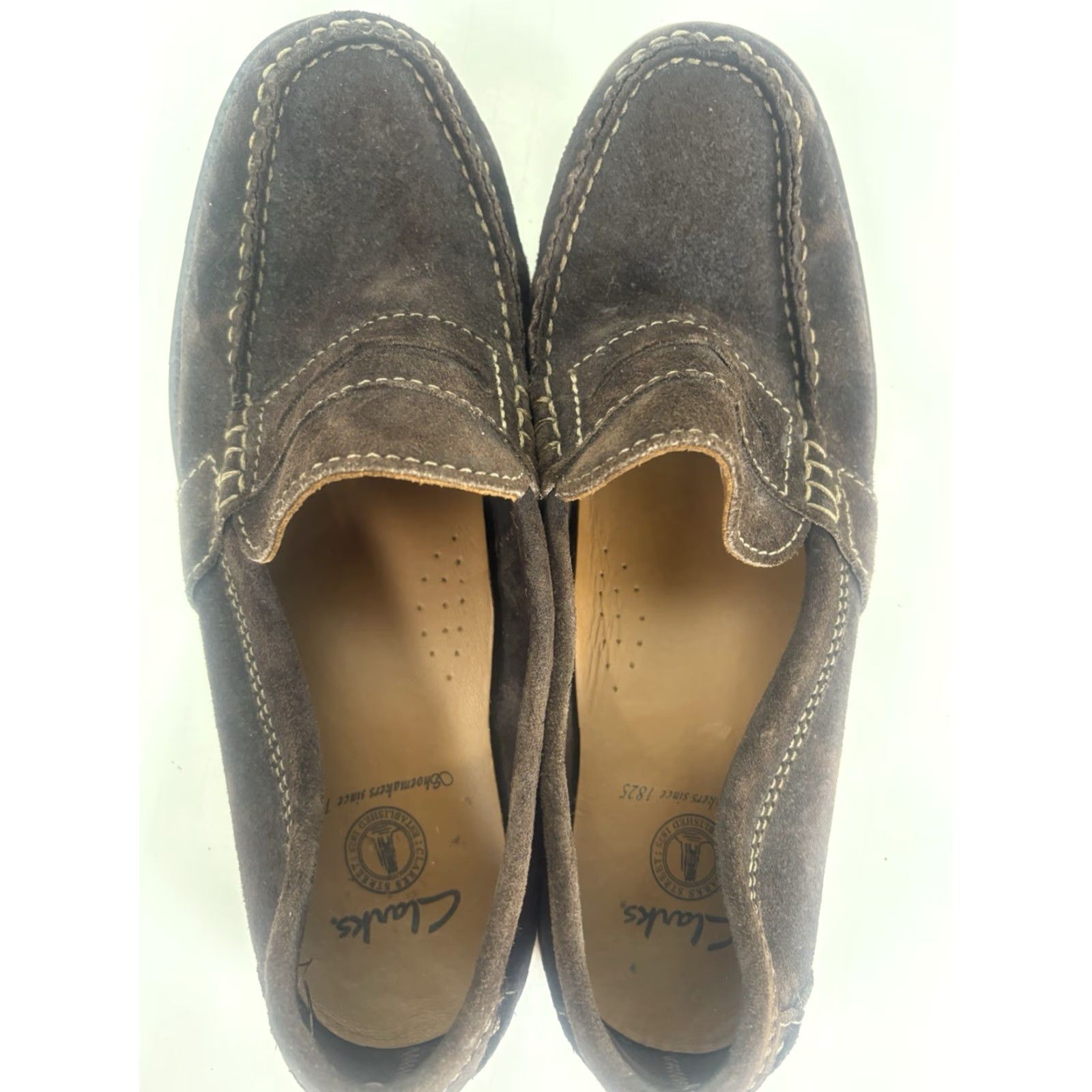 Clarks Clarks Brown Suede Penny Loafers Men’s Size 9M Size US 9 / EU 42 - 4 Thumbnail