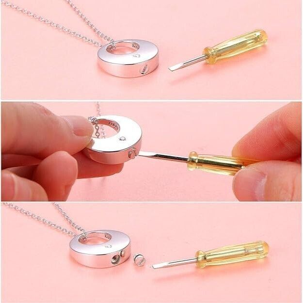 Designer Eternity Memorial Heart Diamond Cremation Urn Necklace for A Size ONE SIZE - 7 Thumbnail