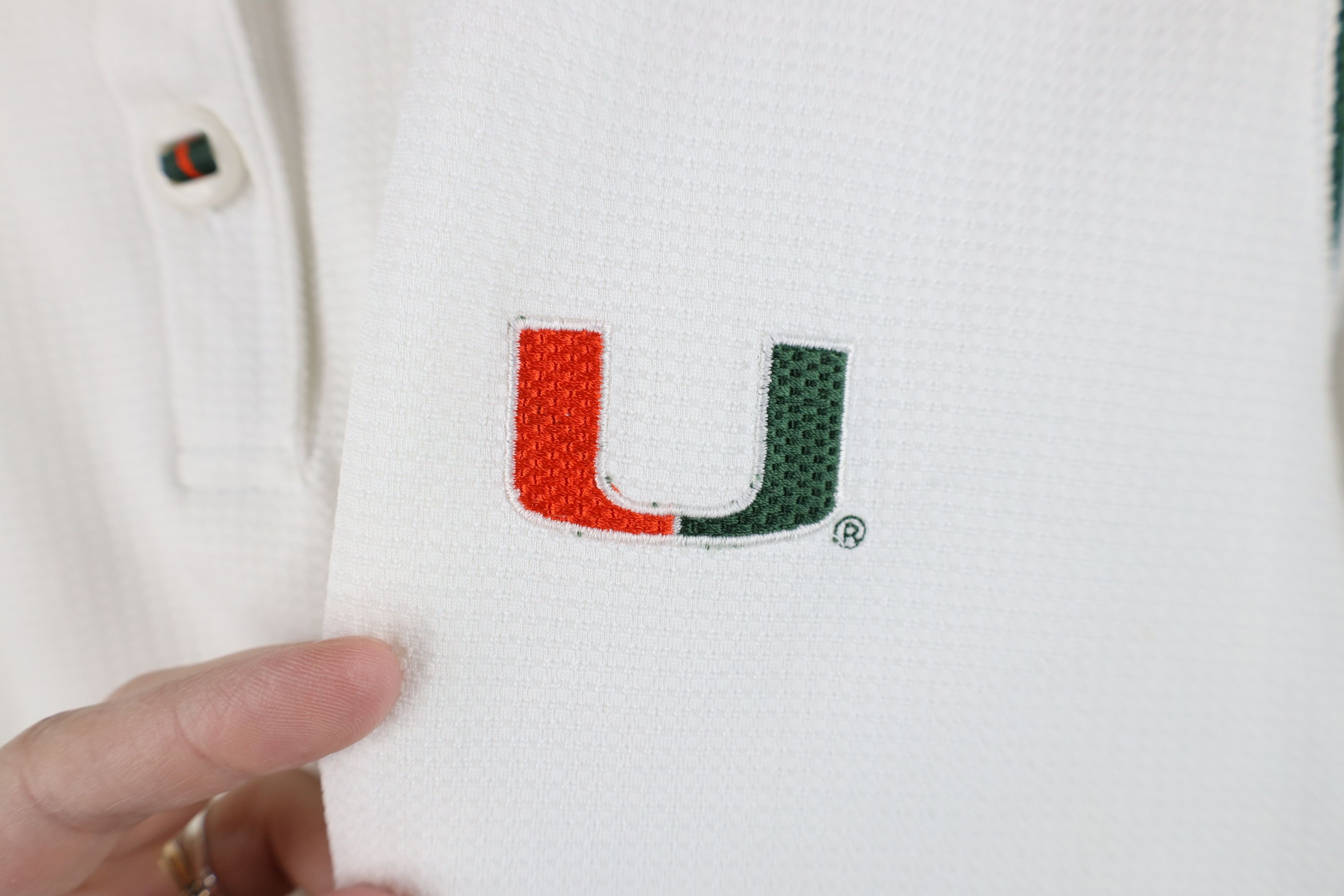 Nike × Vintage Vintage Nike University of Miami Thermal Knit Golf Polo Size XL / US 12-14 / IT 48-50 - 4 Thumbnail