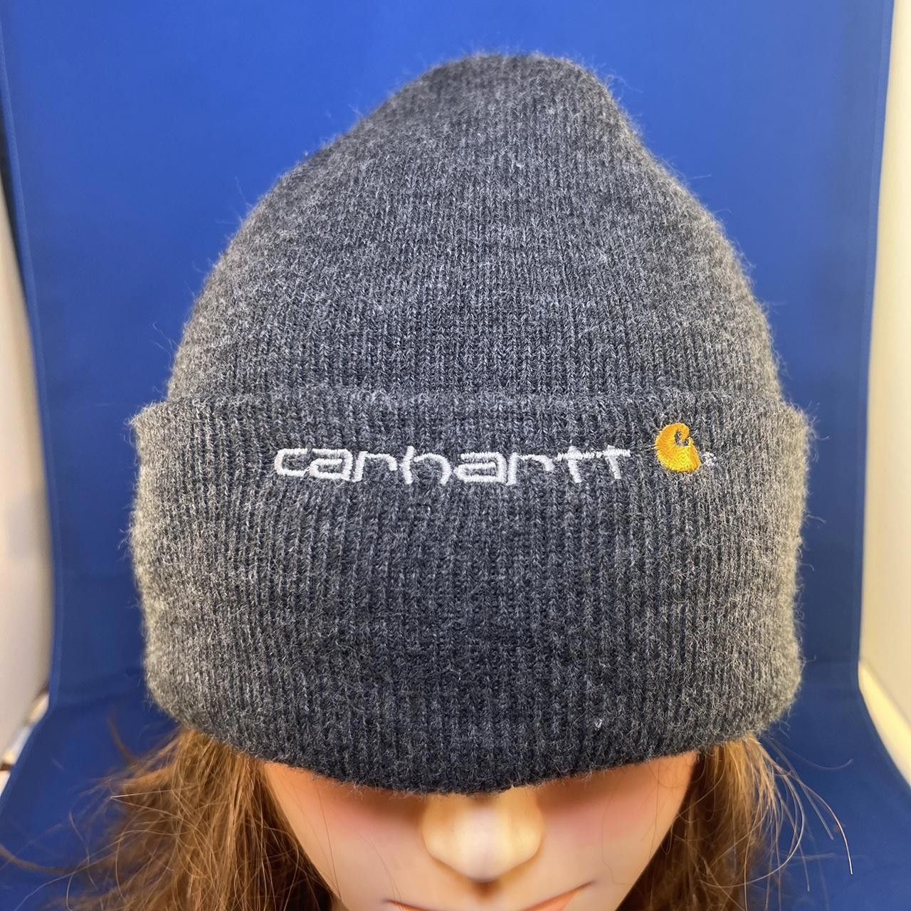Carhartt Carhartt Logo Knit Beanie Hat - Gray Warmth for Winter Size ONE SIZE - 2 Thumbnail