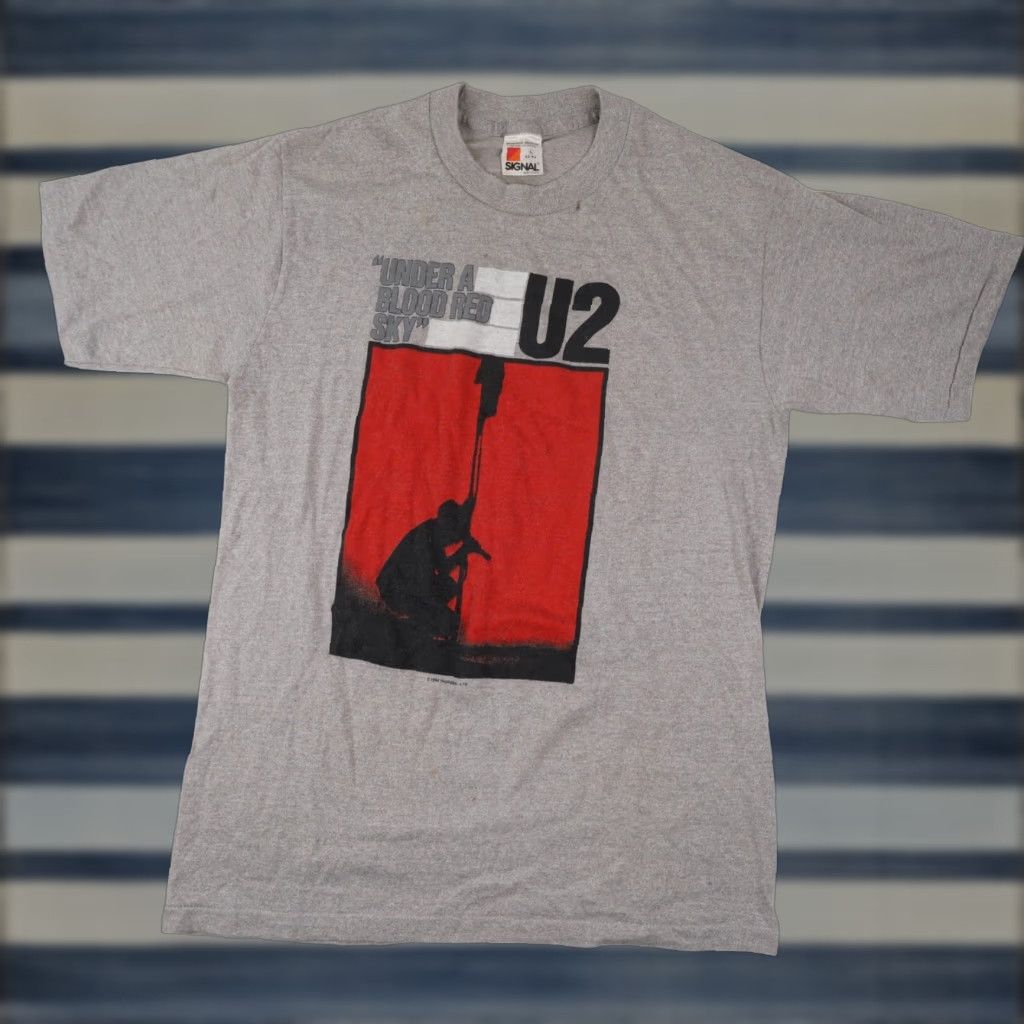 Vintage VINTAGE 1984 U2 "Under a Blood Red Sky" Mens Large Graphic Band Tee Gray Size US L / EU 52-54 / 3 - 1 Thumbnail