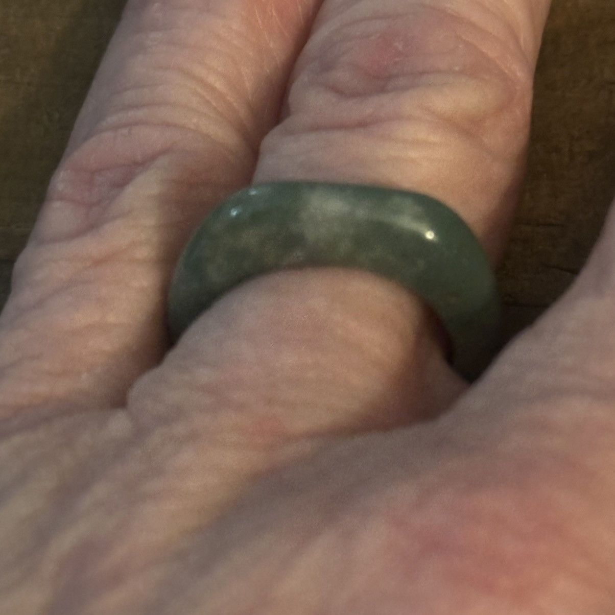 Vintage Vintage green Jade band ring Size ONE SIZE - 4 Thumbnail