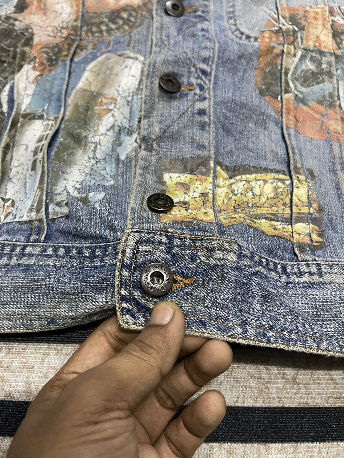 Dolce & Gabbana 2000s DOLCE & GABBANA PIN-UP PRINTED AMERICAN DENIM JACKET Size US M / EU 48-50 / 2 - 6 Thumbnail