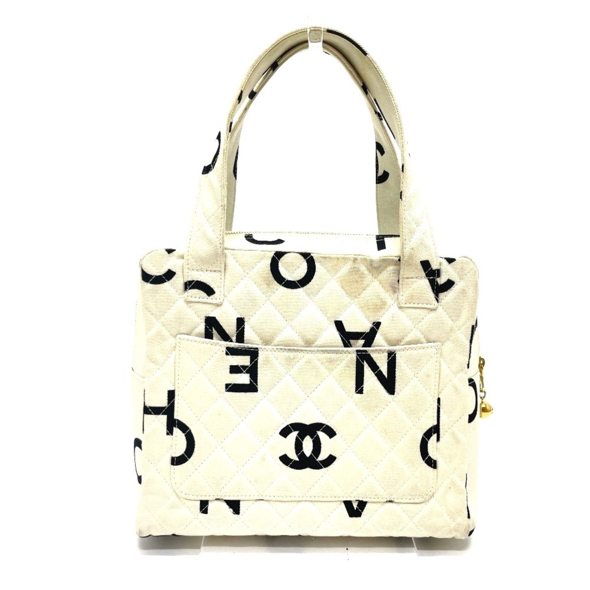 Chanel Chanel CC Mark Bag Tote Bag Hand Bag IvoryBased x Black Size ONE SIZE - 1 Thumbnail