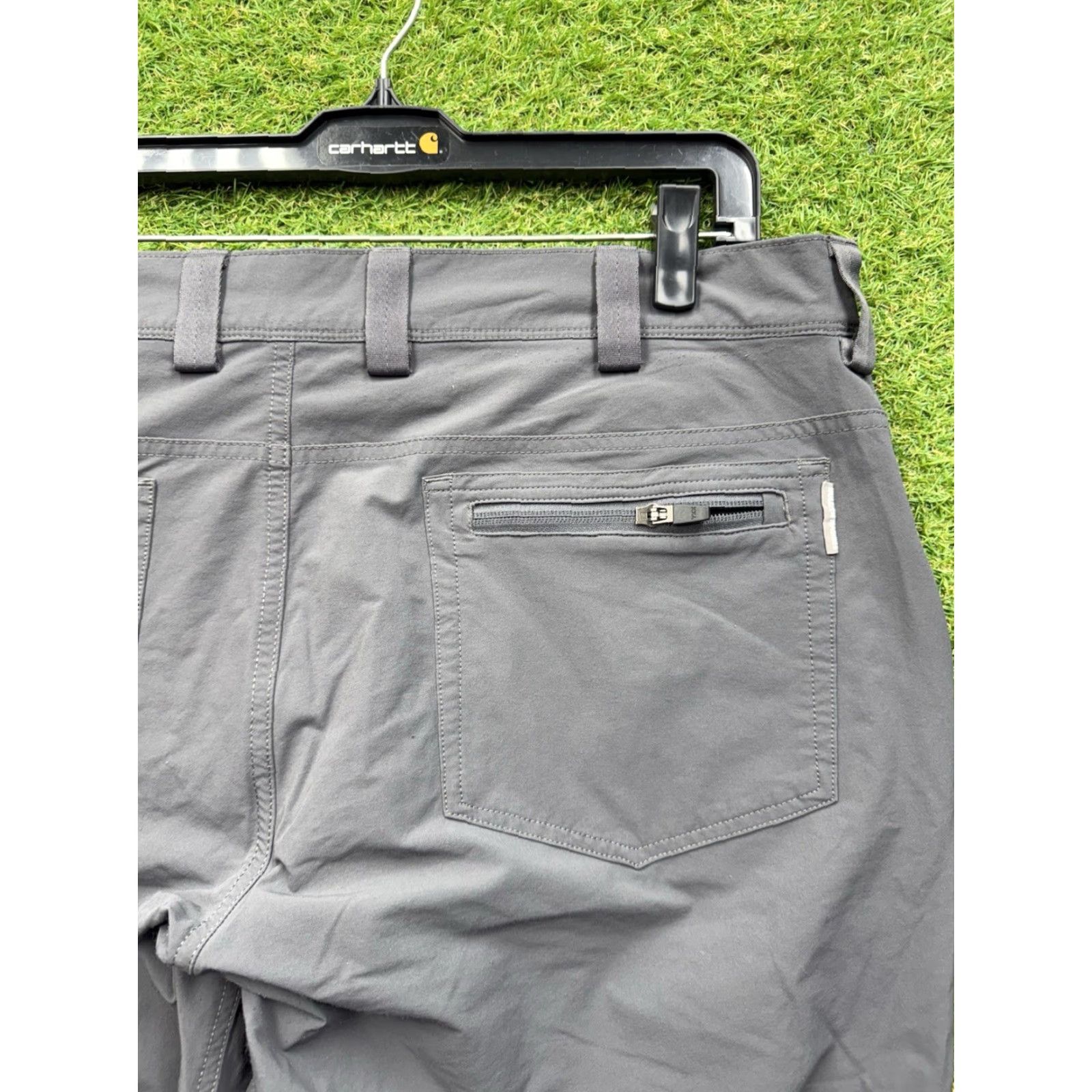 Vintage Duluth Trading Work Pants Mens 40x30 Gray Solid Chino Mid Rise Elastic Waist Pockets Size US 40 / EU 56 - 7 Thumbnail