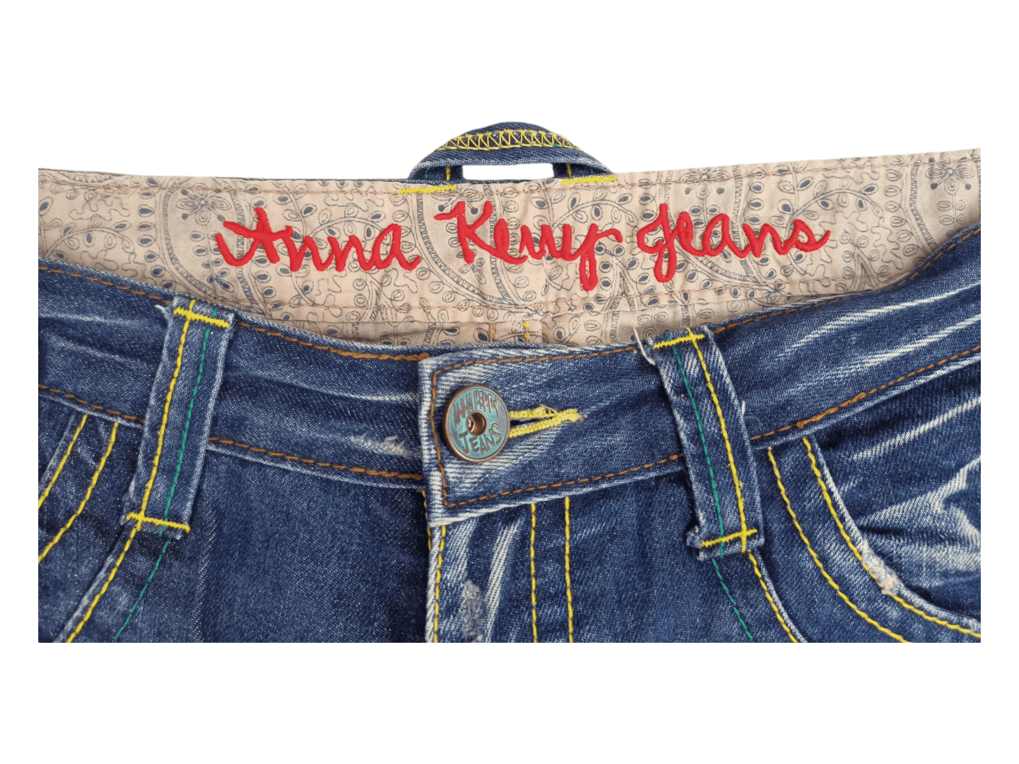 Japanese Brand Anna Kerry Low Rise Mud Max Super Flare Jeans Size US 27 - 8 Thumbnail