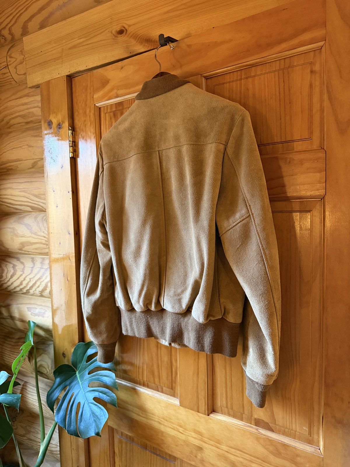 Schott Schott NYC Men's Suede Leather Bomber Jacket Large Tan Lined Size US L / EU 52-54 / 3 - 3 Thumbnail