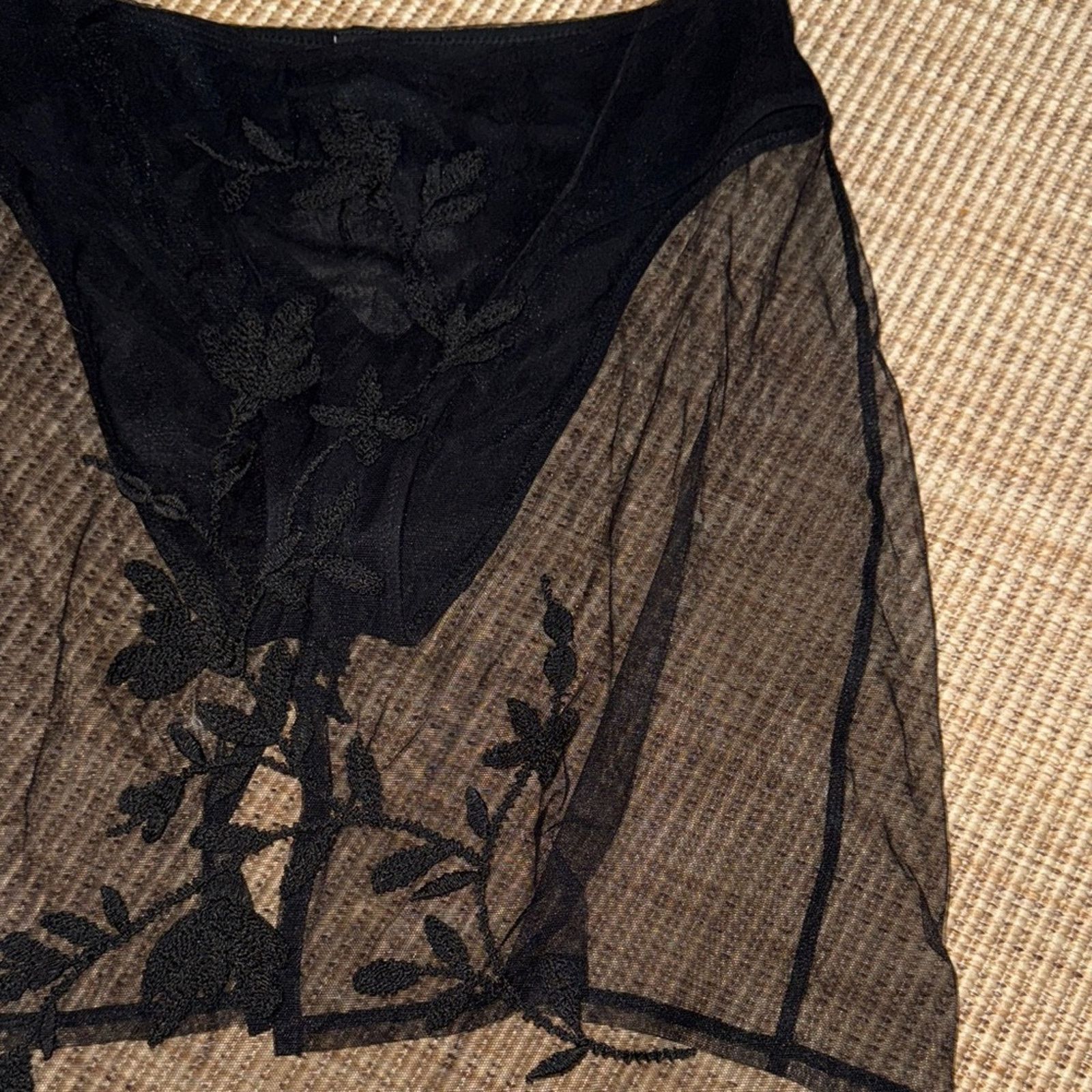 La Perla NWT La Perla sexy Black Sheer Floral Skirt Size 2 Size 26" / US 2 / IT 38 - 3 Thumbnail
