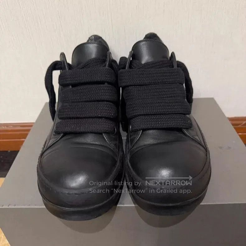 Rick Owens Rick Owens Black Leather Low Top Sneakers- Size US 10.5 / EU 43-44 - 3 Thumbnail