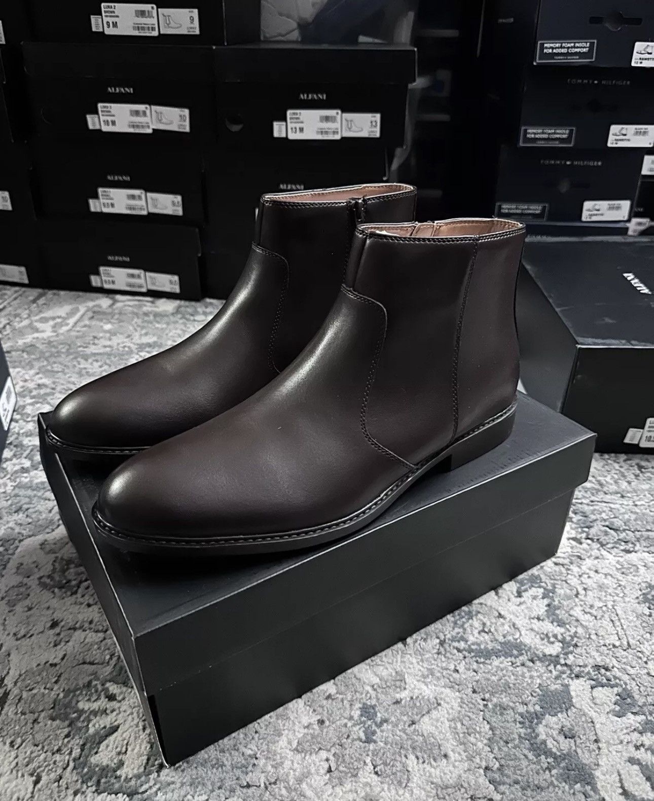 Alfani Alfani Liam Side Zip Chelsea Boots Men’s Size 12 Espresso Size US 12 / EU 45 - 4 Thumbnail