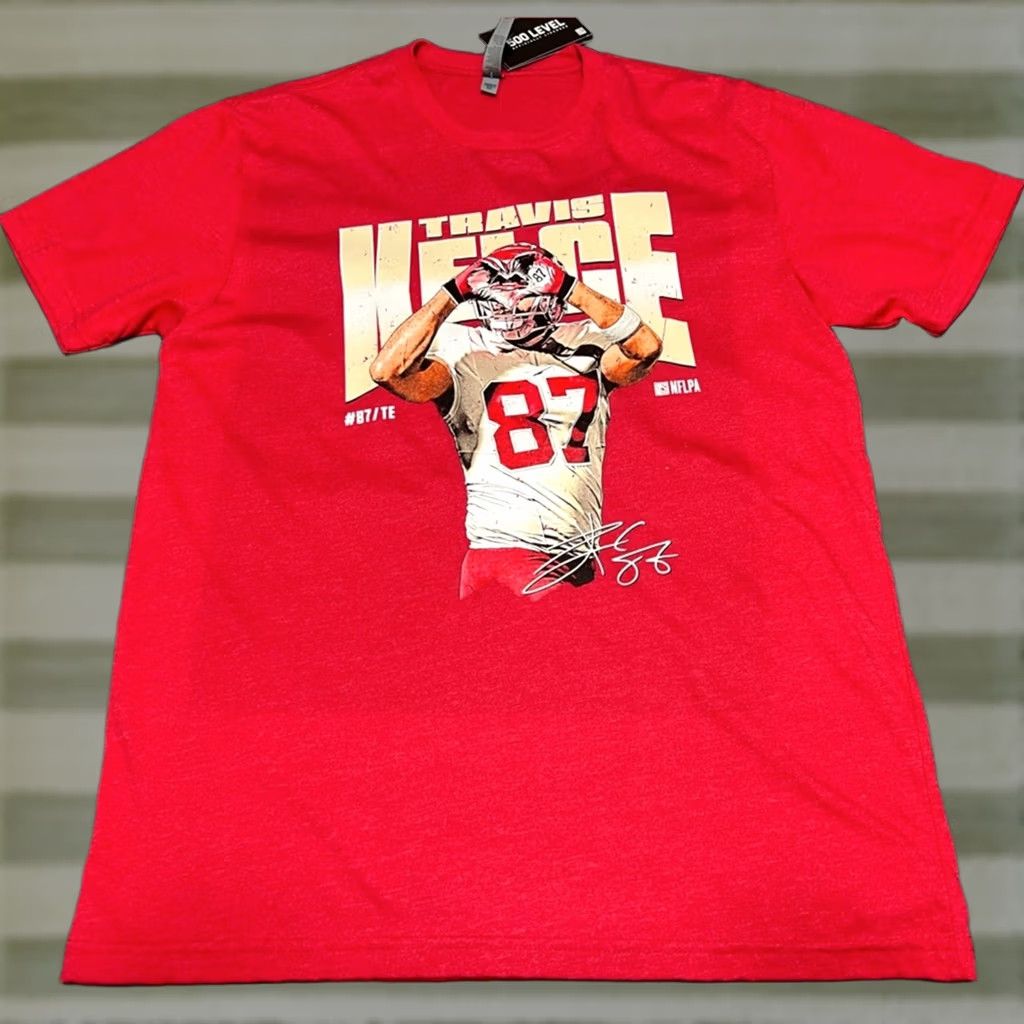 Vintage 500 Level Travis Kelce Heart Kansas City Chiefs T-Shirt Red Size L Adult Mens Size US L / EU 52-54 / 3 - 1 Thumbnail