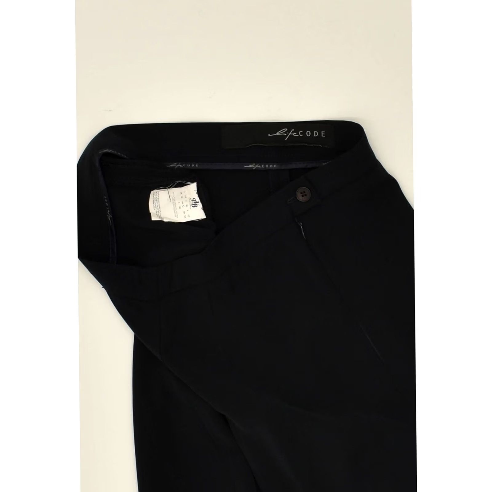 Vintage VINTAGE Trousers Womens 14 W28 L27 Black Straight Suit Polyester Medium Size 36" / US 14 / IT 50 - 3 Thumbnail