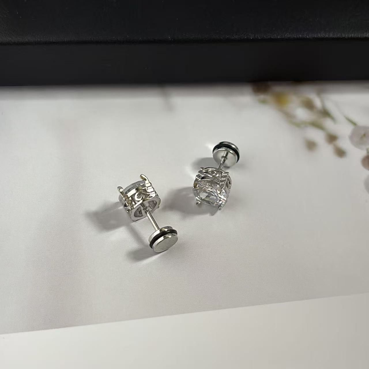 Other 8mm CZ Stud Earrings for Men Women Punk Hip Hop Unisex Style Size ONE SIZE - 1 Thumbnail