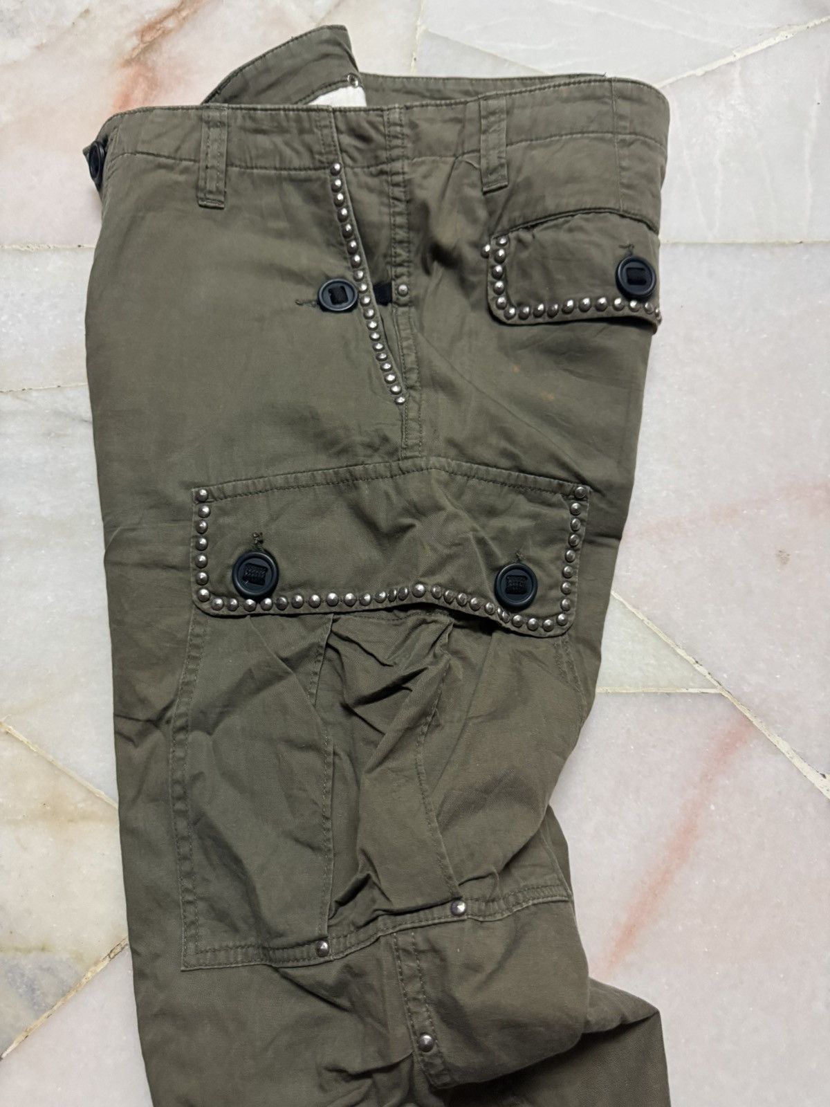 Seditionaries 💥STUDDED PUNK CARGO MADE IN JAPAN PARACHUTE RARE Size US 33 - 14 Thumbnail