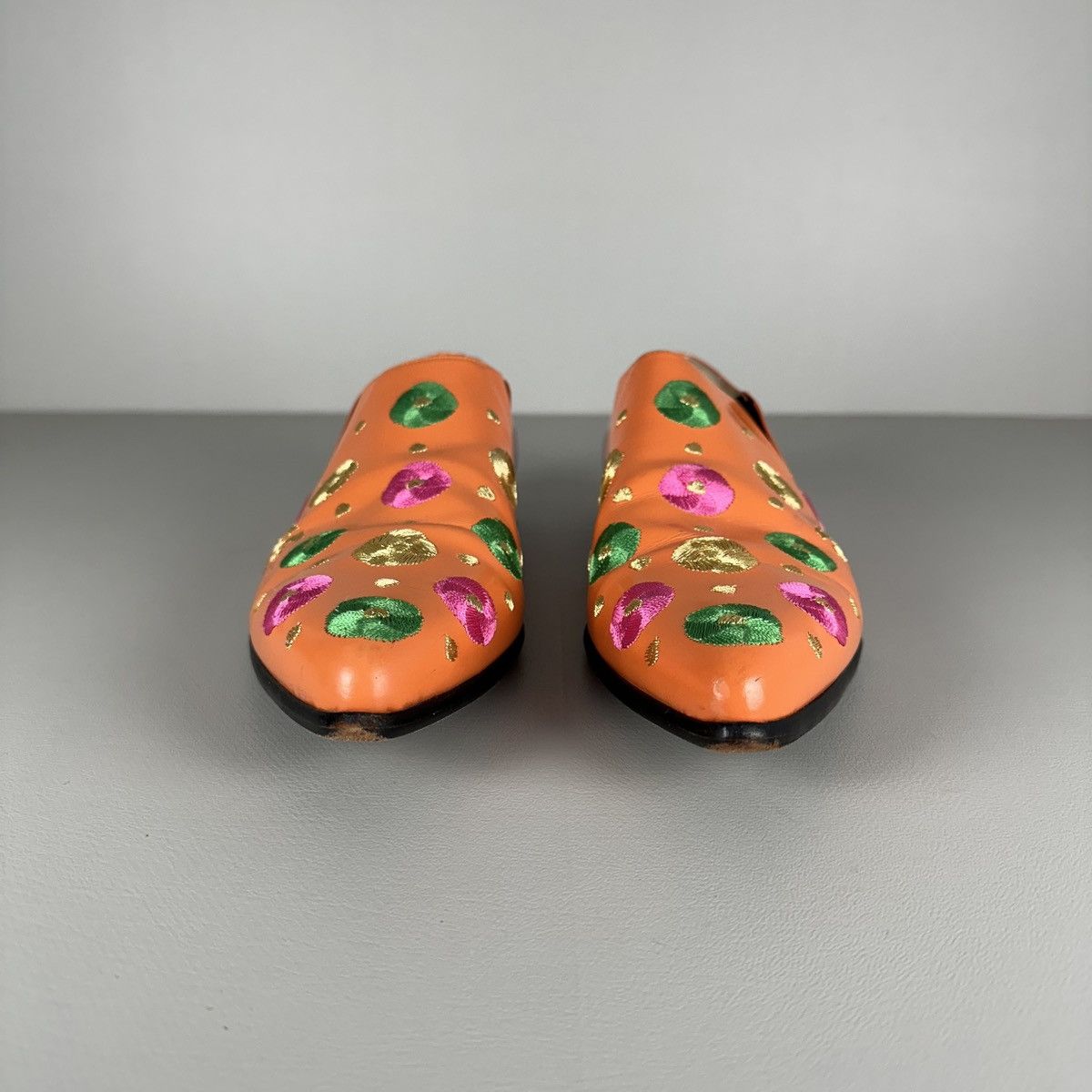 Comme des Garcons rare Comme des Garcons Embroidered Flowers Orange Loafers Size US 6.5 / IT 36.5 - 3 Thumbnail