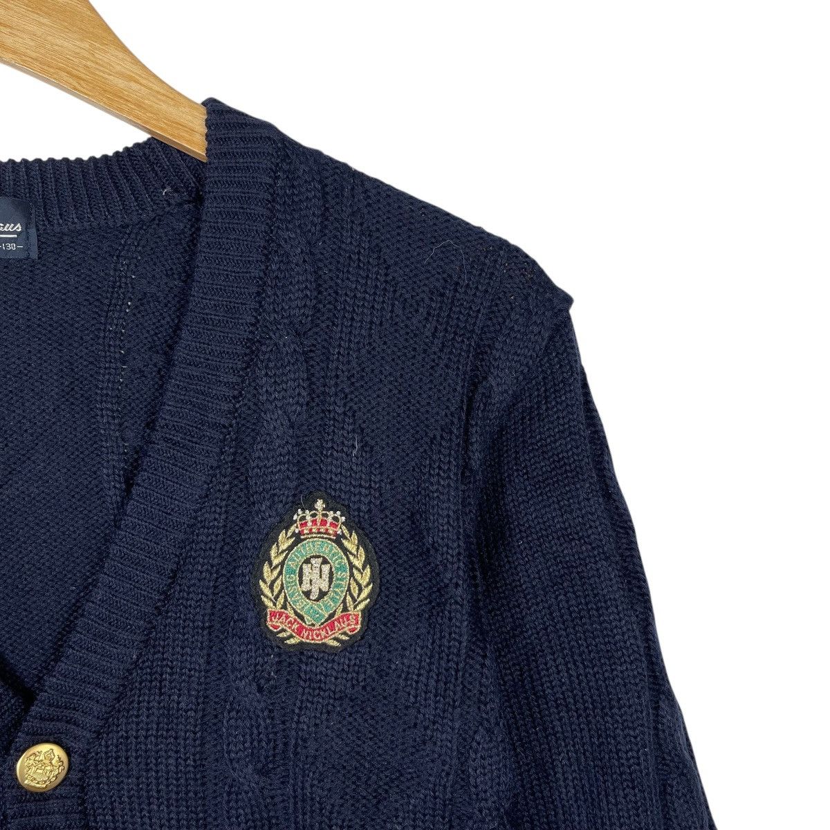 Vintage Jack Nicklaus Cable Knit Cardigan Navy Crest Gold Button Size S / US 4 / IT 40 - 5 Thumbnail