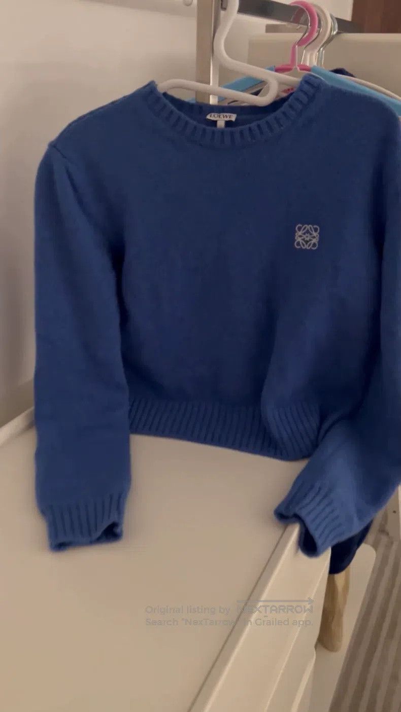 Loewe Loewe Navy Blue Knit Sweater, Size S, Pure Wool Material, Size S / US 4 / IT 40 - 1 Thumbnail