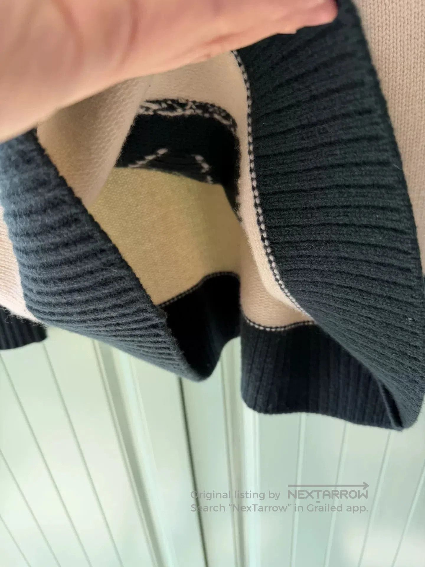 Dior Colorblock Logo Wool Cashmere Sweater.