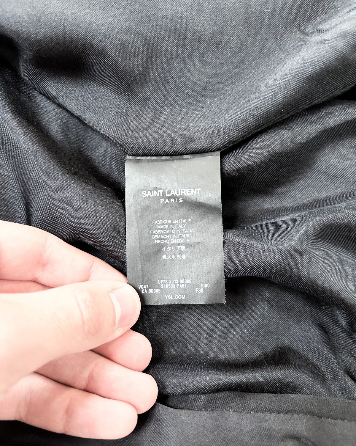 Saint Laurent Paris S/S14 BLOODLUSTER SATIN BOMBER JACKET Size US XS / EU 42 / 0 - 11 Thumbnail