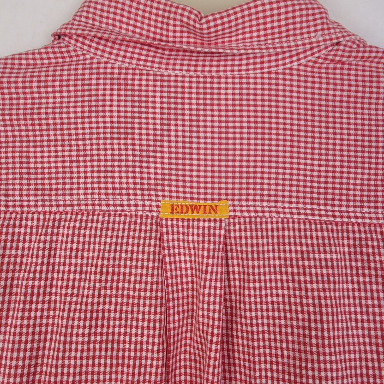 Edwin Vintage Edwin Tokyo Jeans red gingham button up shirt Large Size US L / EU 52-54 / 3 - 6 Thumbnail