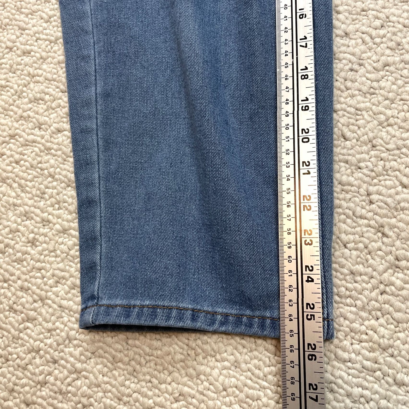 Shein SheIn Jeans Womens XL Blue Denim Medium Wash High Rise Mom 32x26 5-Pocket Design Stretch Size 40" / US 18 - 3 Thumbnail
