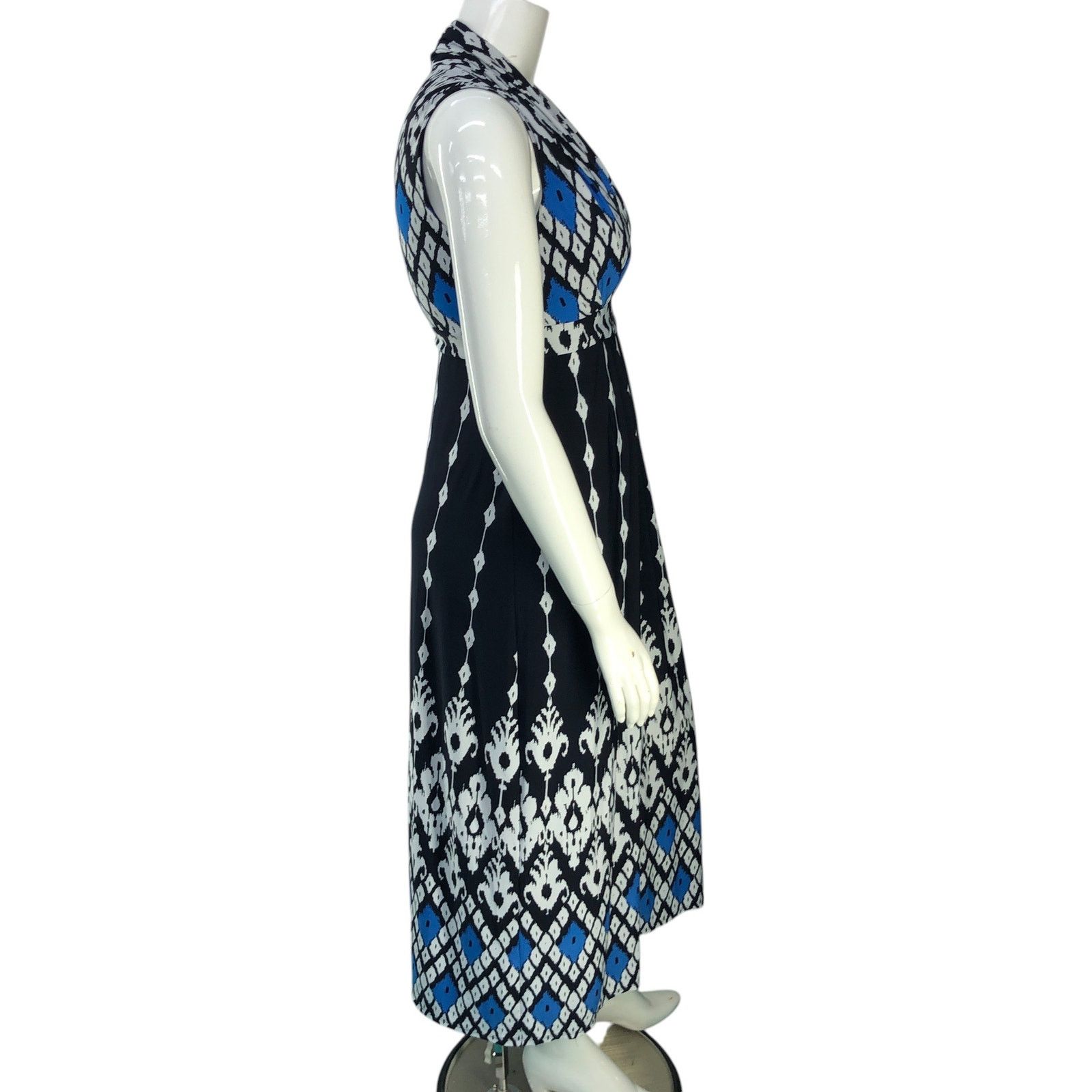 Chicos Chicos Size 1 US 8 Dress Maxi Sleeveless Ikat Stretch Blue Size M / US 6-8 / IT 42-44 - 9 Thumbnail