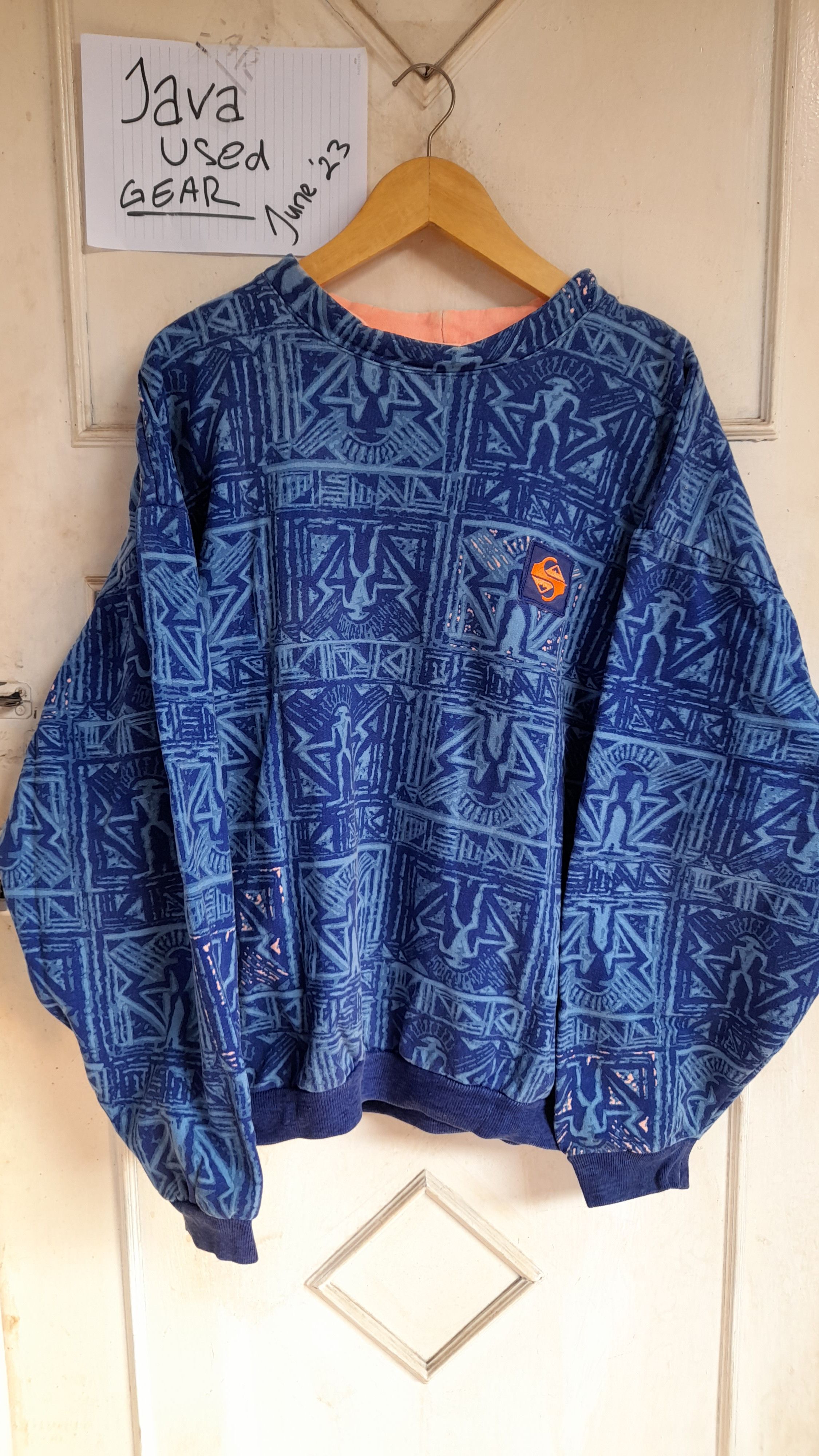 image of Aztec Quiksilver Sweatshirt in Blue, Men's (Size Large)