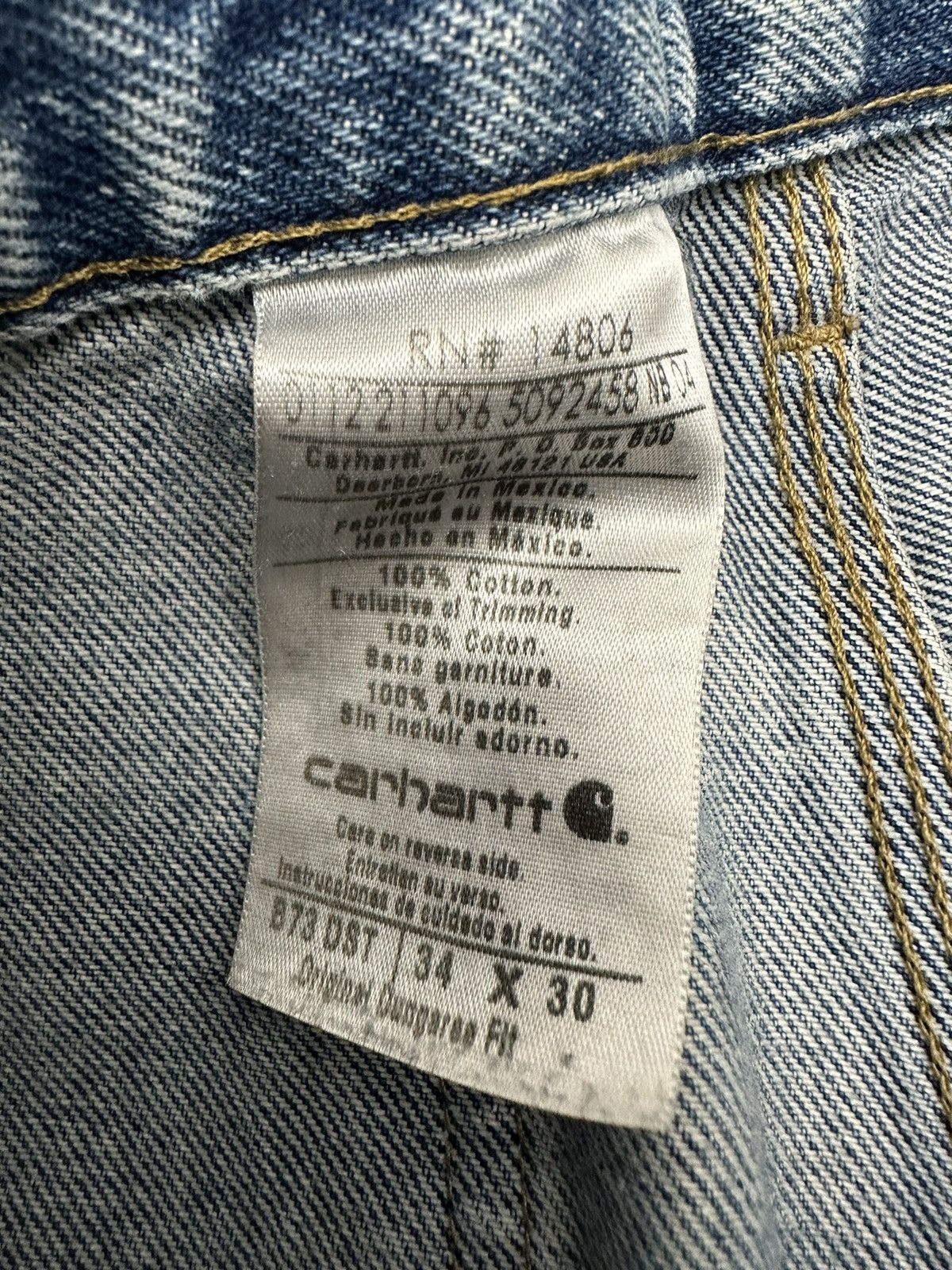 Carhartt AMAZING Distressed Blue Carhartt Double Ruck Denim Jeans 34 Size US 34 / EU 50 - 10 Thumbnail