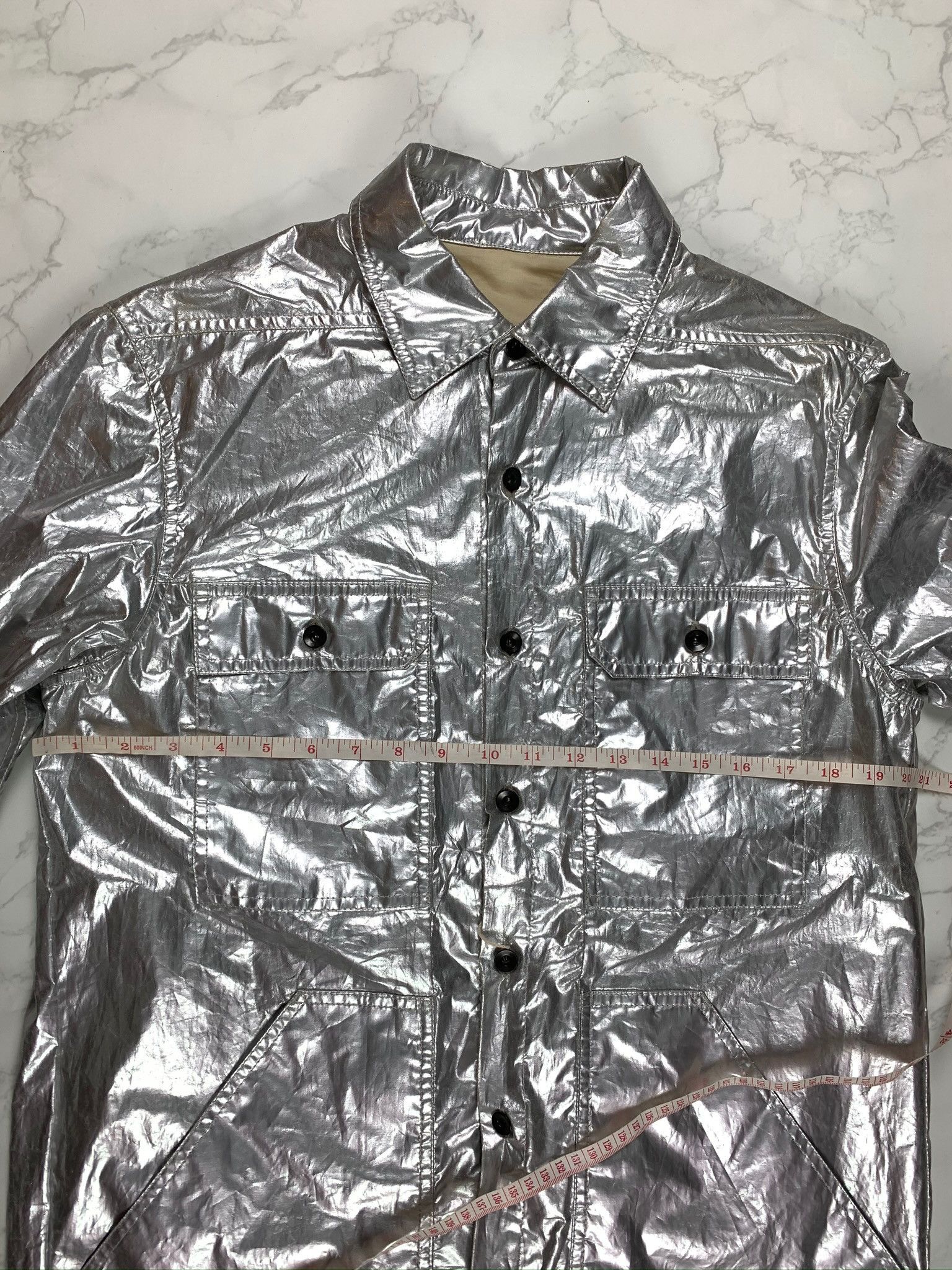 Rick Owens × Rick Owens Drkshdw 🔥75% OFF🔥 [SALE] Rick Owens Silver Cargo Pocket Overshirt Size US S / EU 44-46 / 1 - 6 Thumbnail