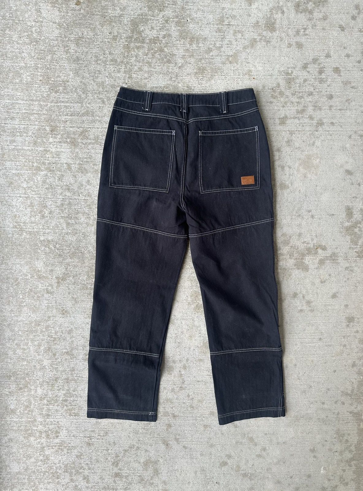 Other Black Contrast Stitch Double Knee Pants Size US 32 / EU 48 - 7 Thumbnail