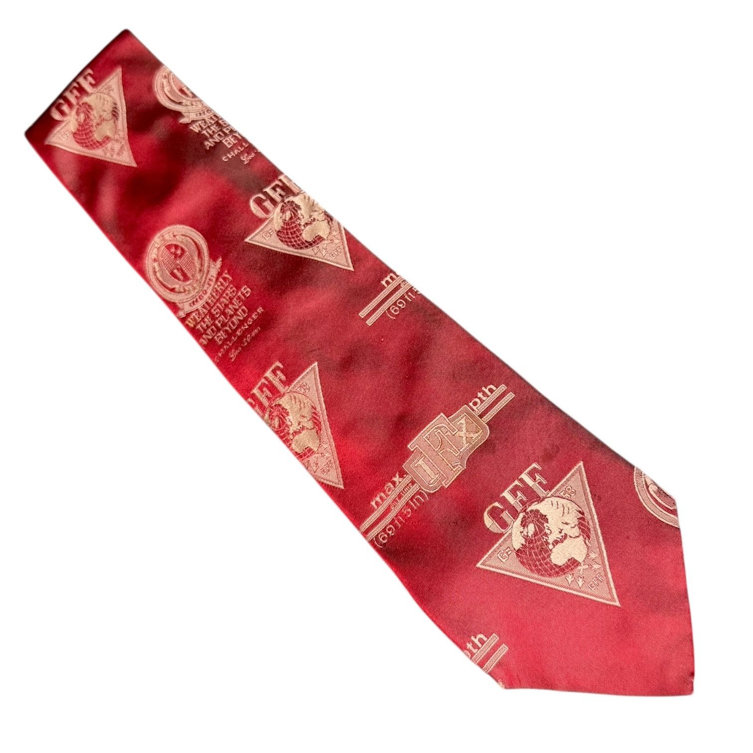 Gianfranco Ferre Vintage 90s Gianfranco Ferre Red GFF Global 100% Silk Tie Size ONE SIZE - 9 Thumbnail