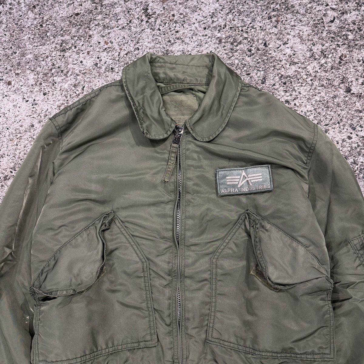 Vintage 1980s Faded Thrashed CWU 45-P Flight Bomber Jacket Size US L / EU 52-54 / 3 - 8 Thumbnail
