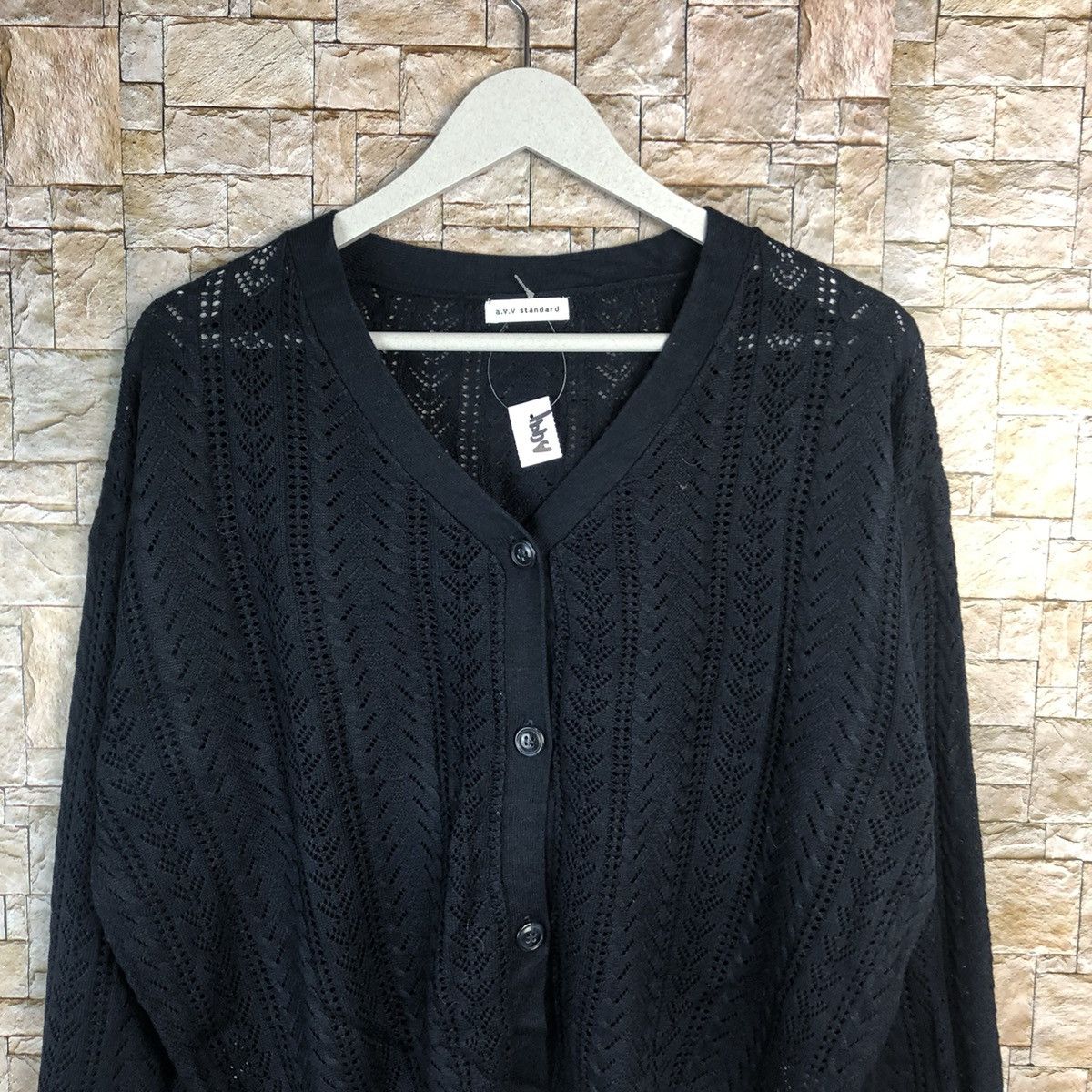 Japanese Brand A.V.V Standard Dark Blue Cardigan Knitwear #A941 Size L / US 10 / IT 46 - 5 Thumbnail
