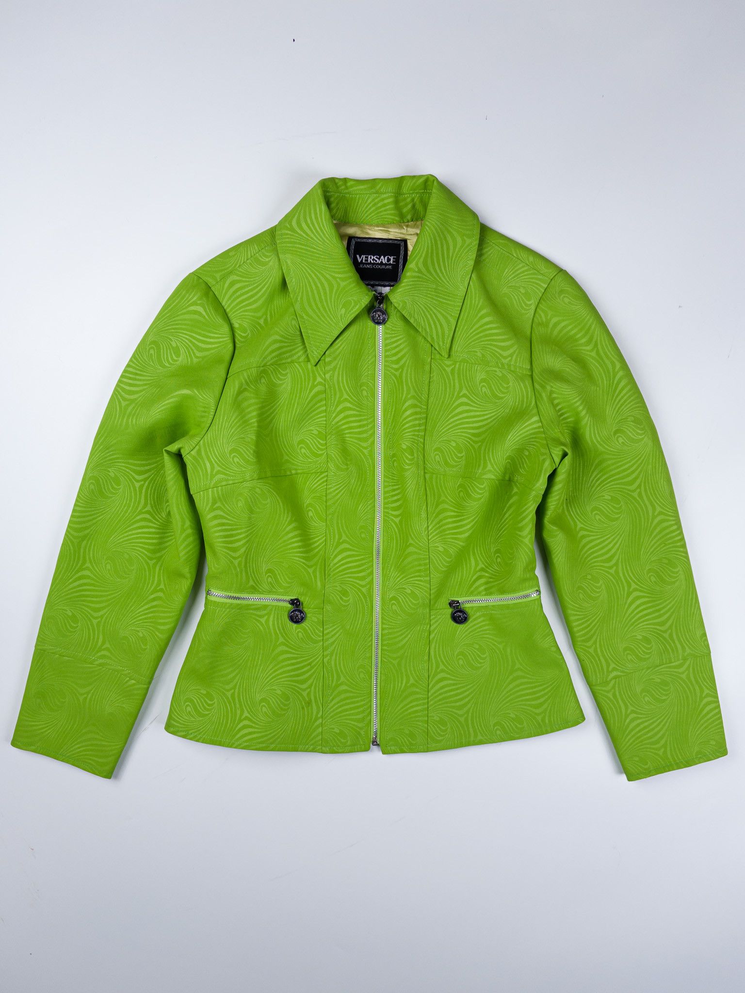 Versace Versace Jeans Couture Lime Green Swirl Jacket - Size S Size S / US 4 / IT 40 - 1 Thumbnail