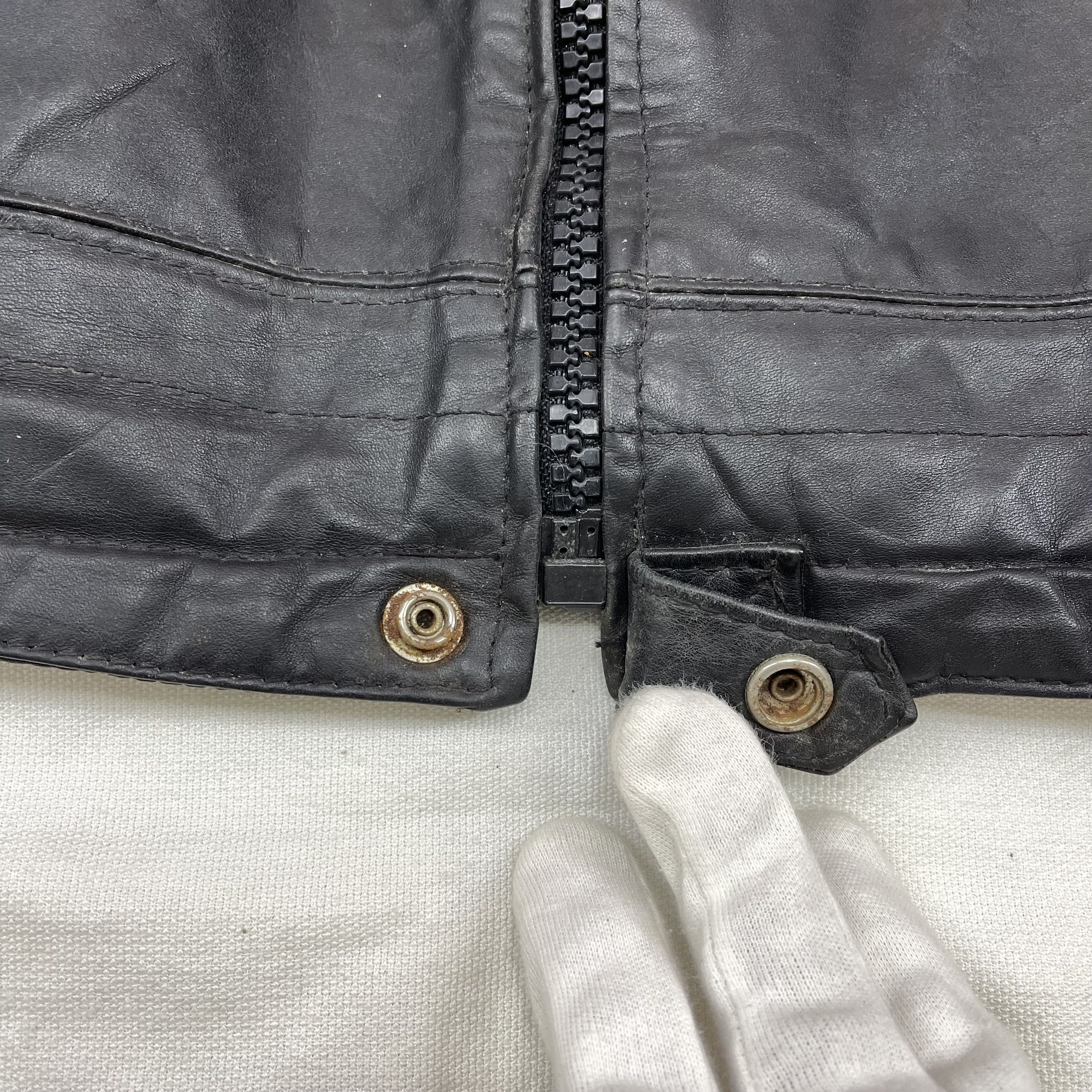 Vintage 90s Vintage ANGORA Leather Jacket Motorcycle Jacket #1187/AP Size US M / EU 48-50 / 2 - 12 Thumbnail