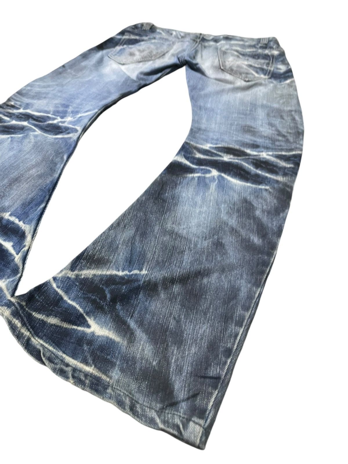 BUFFALO BOBS Buffalo Bobs Claw Mark Oil Spiral Curved Seam Flare Jeans Size US 32 / EU 48 - 13 Thumbnail