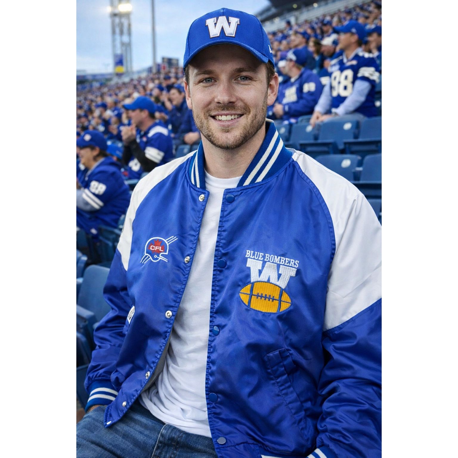 Other Vintage 80s CFL Winnipeg Blue Bombers Bomber Jacket Sz L 44 Size US L / EU 52-54 / 3 - 1 Thumbnail