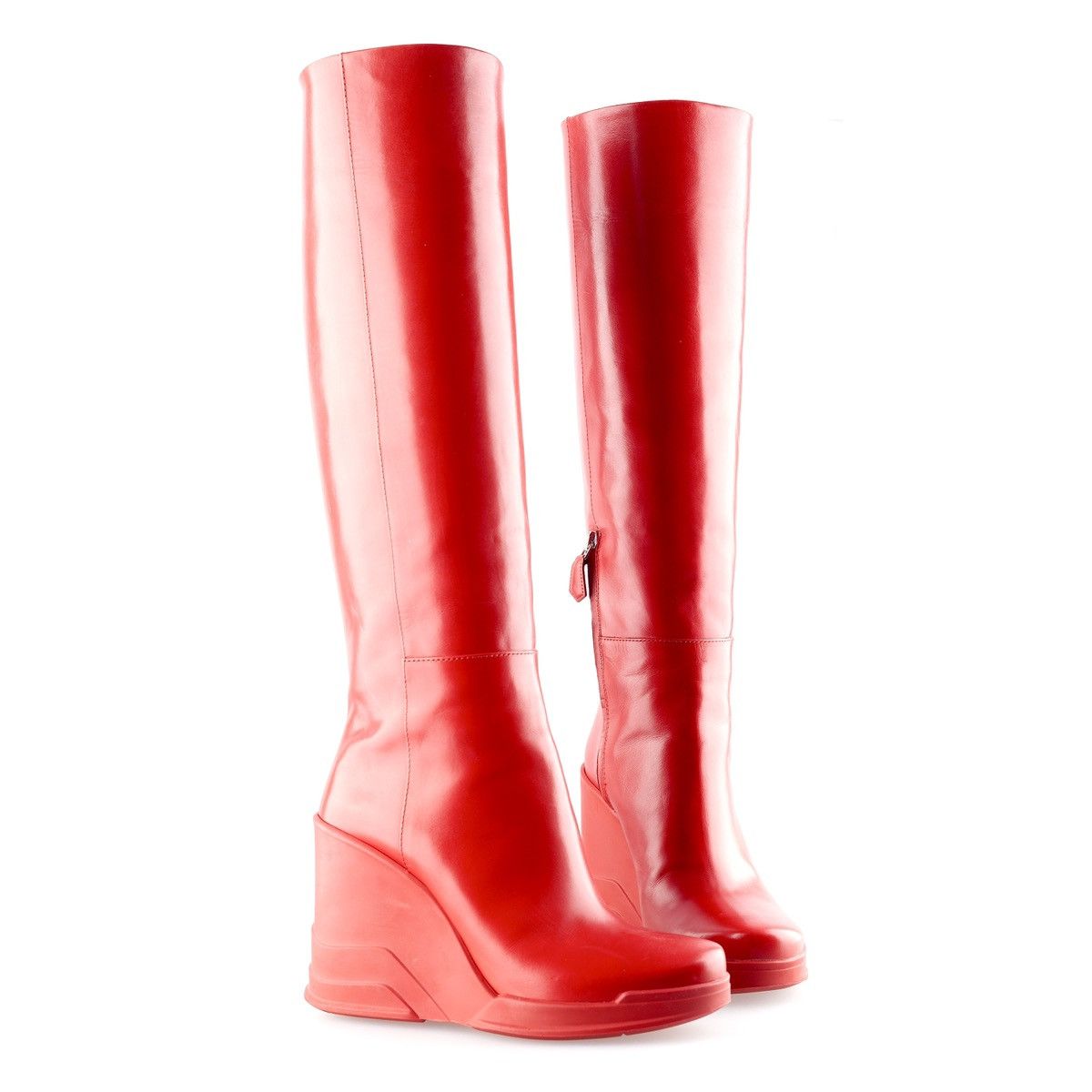 Prada PRADA Red Wedge Boots - Fall/Winter 2014 (EU 36) Size US 5 / IT 35 - 3 Thumbnail