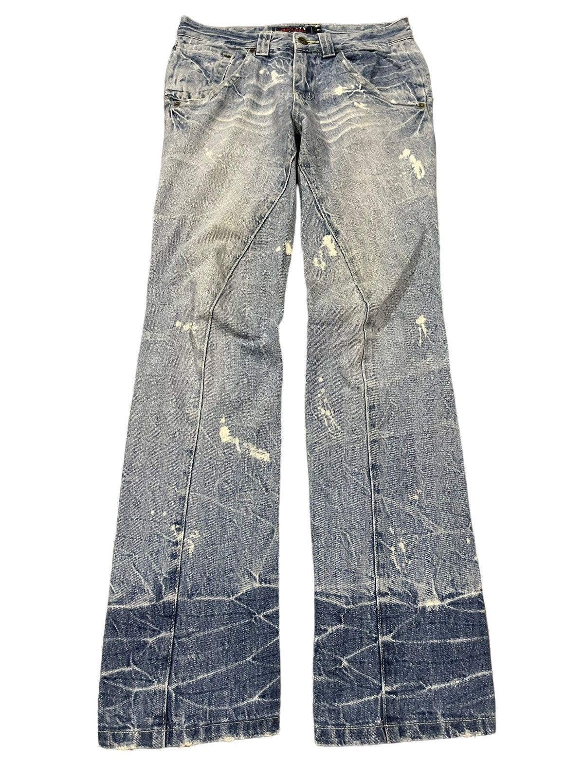 If Six Was Nine Vintage Japanese Brand Blue Wash Style Paint Splash Jeans Size US 30 / EU 46 - 1 Thumbnail