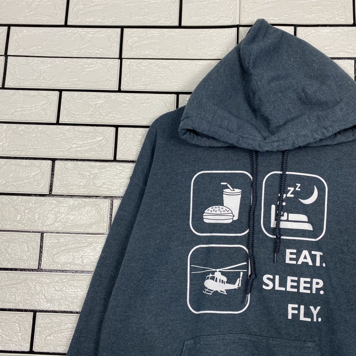 Vintage 📌Vintage Hoodie Pull Over Eat Sleep Fly Big Logo Size US L / EU 52-54 / 3 - 8 Thumbnail