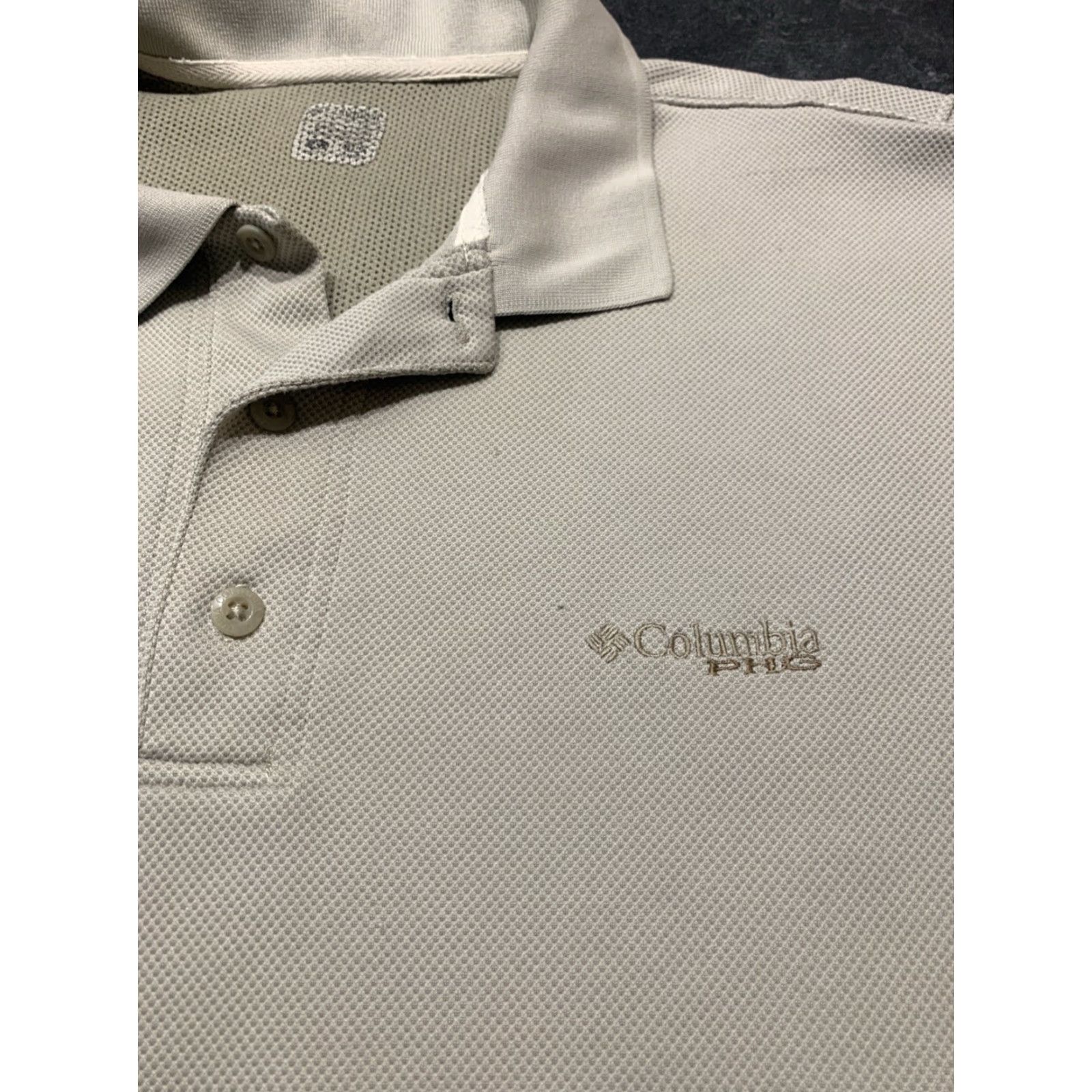 Vintage Columbia Men's Polo Shirt XL Beige Short Sleeve Camouflage Breathable Casual Outdoor Size US XL / EU 56 / 4 - 3 Thumbnail